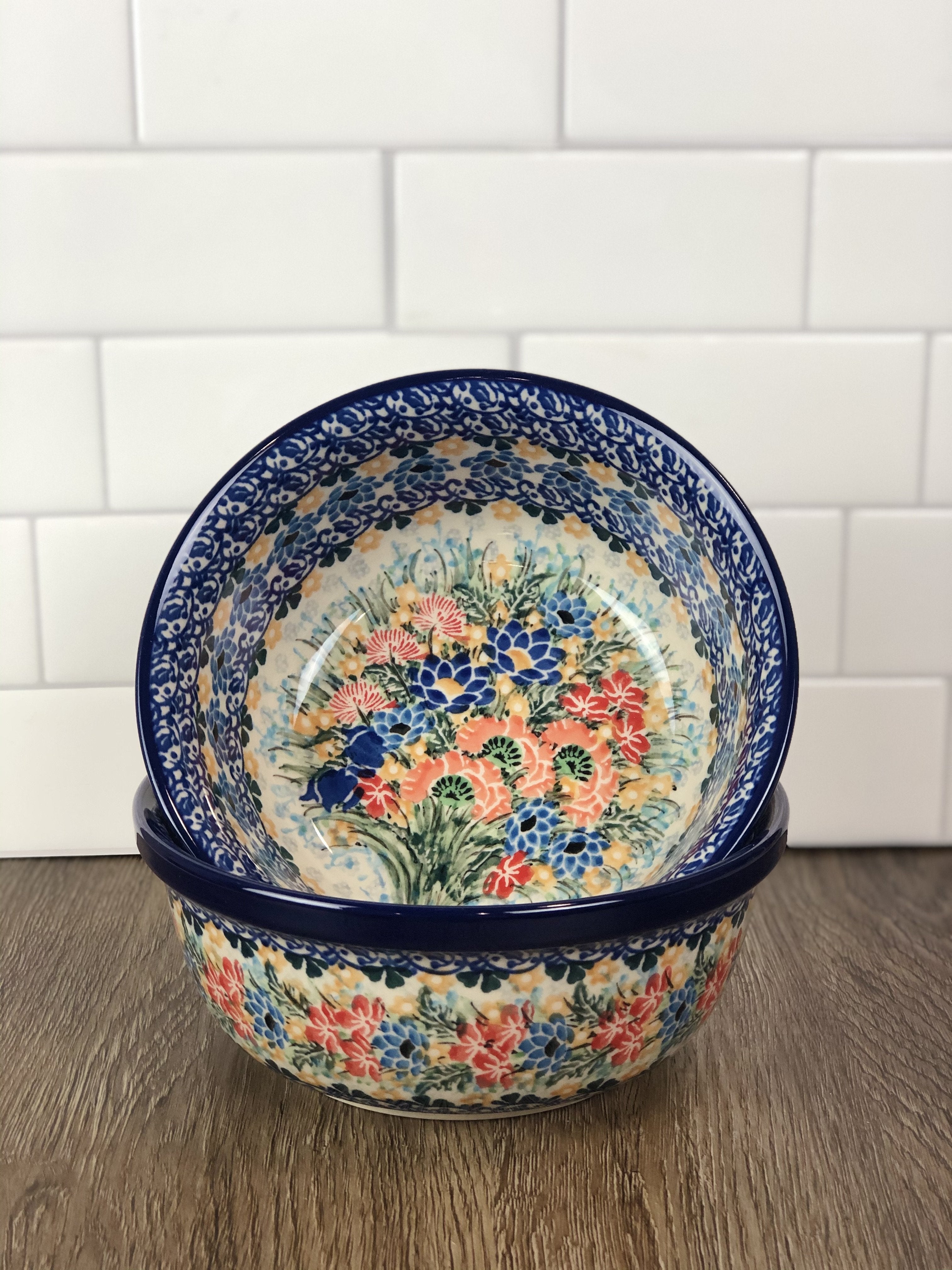 Blue Rose Polish Pottery Stars & Stripes Large Mixing Bowl : Target