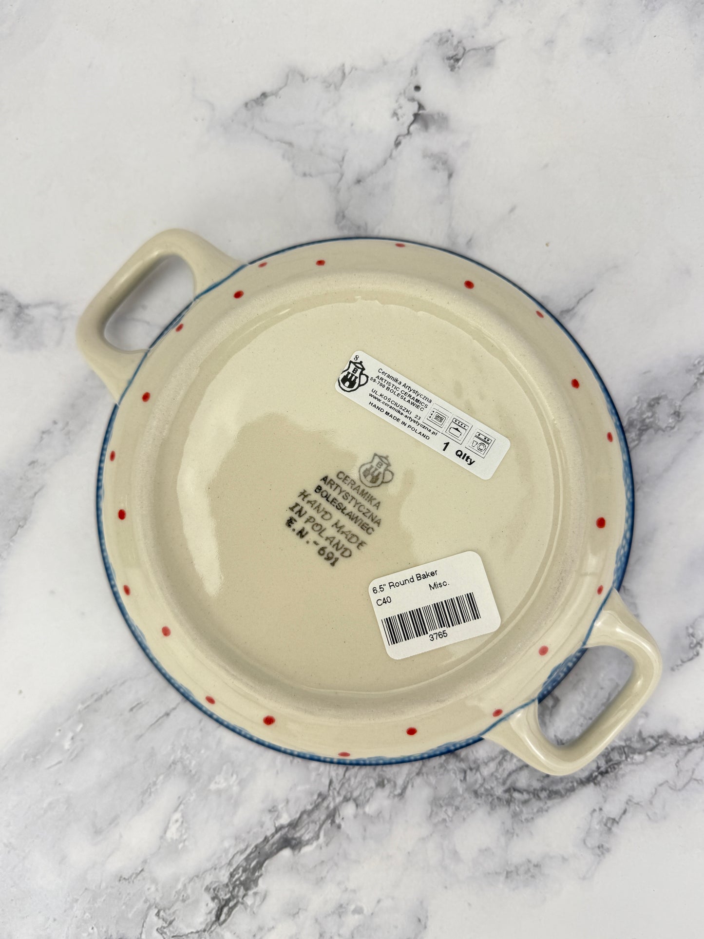 Small Round Baker with Handles - Shape C40 - Pattern 2739