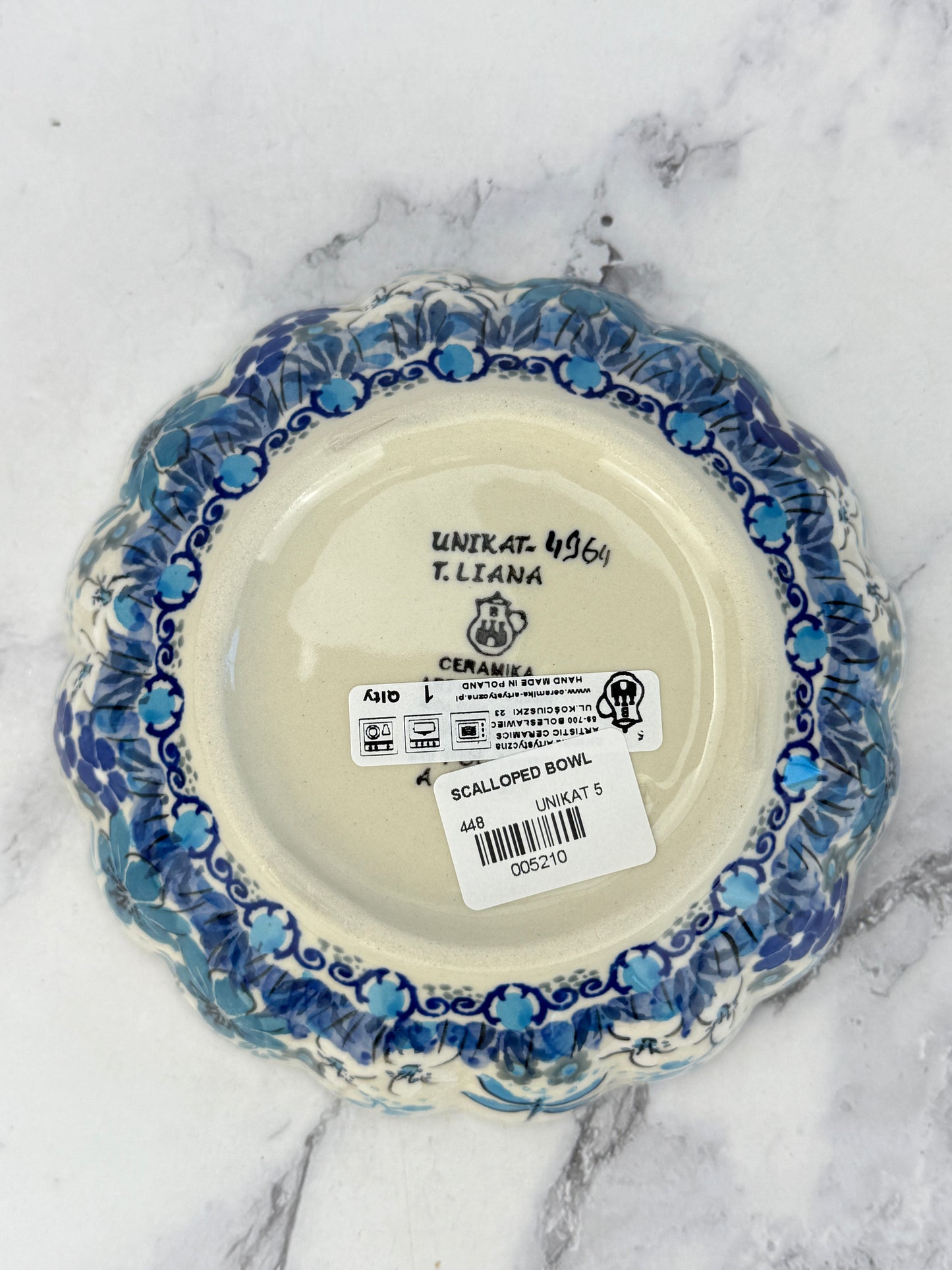 Unikat Ruffled Bowl - Shape 448 - Pattern U4964