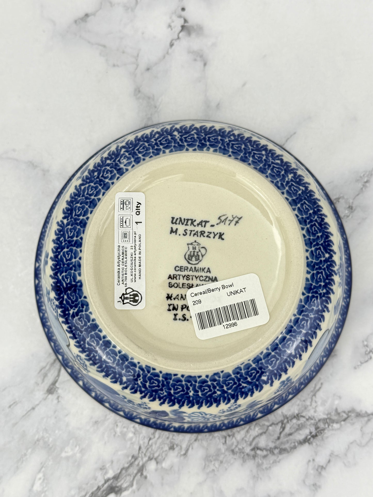Unikat Cereal Bowl - Shape 209 - Pattern U5177