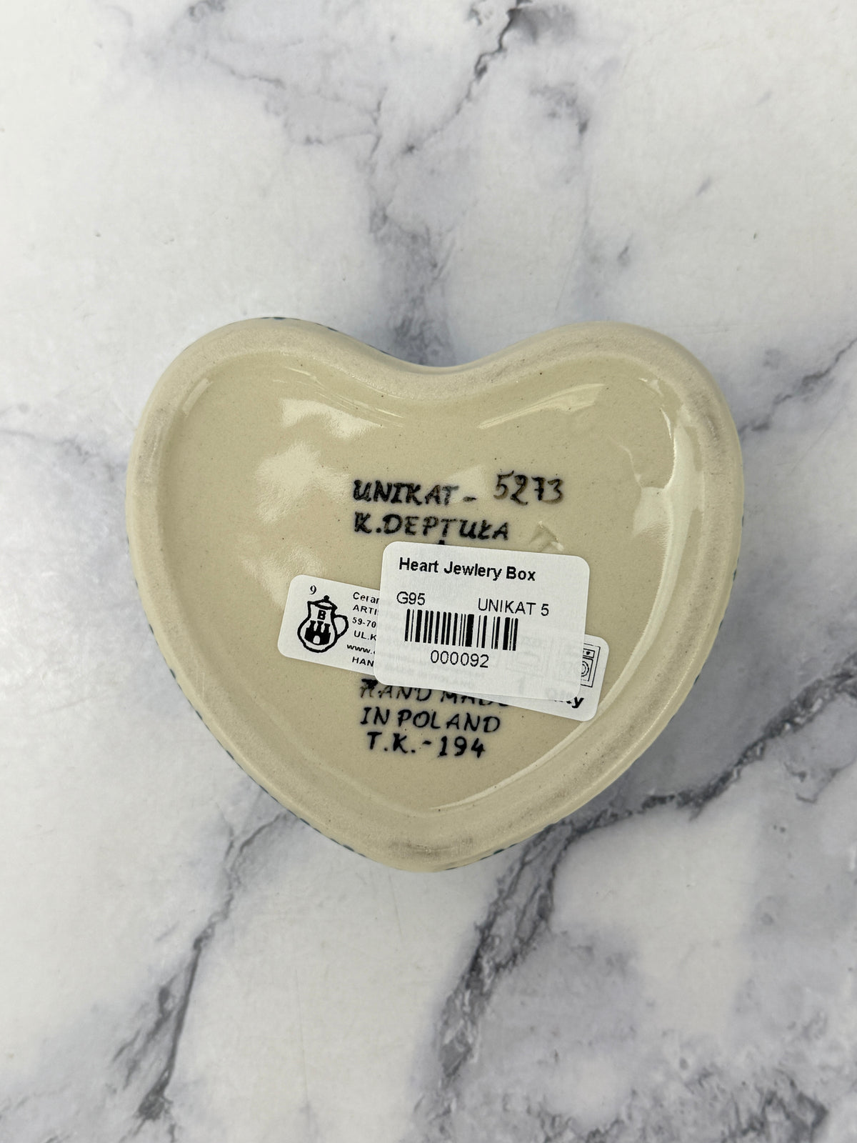 Covered Unikat Heart Dish - Shape G95 - Pattern U5273
