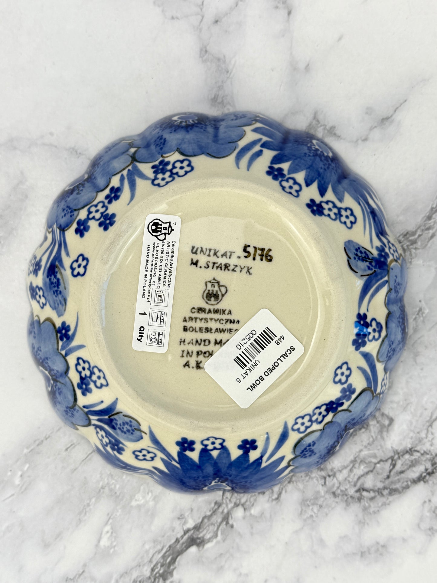 Unikat Ruffled Bowl - Shape 448 - Pattern U5176