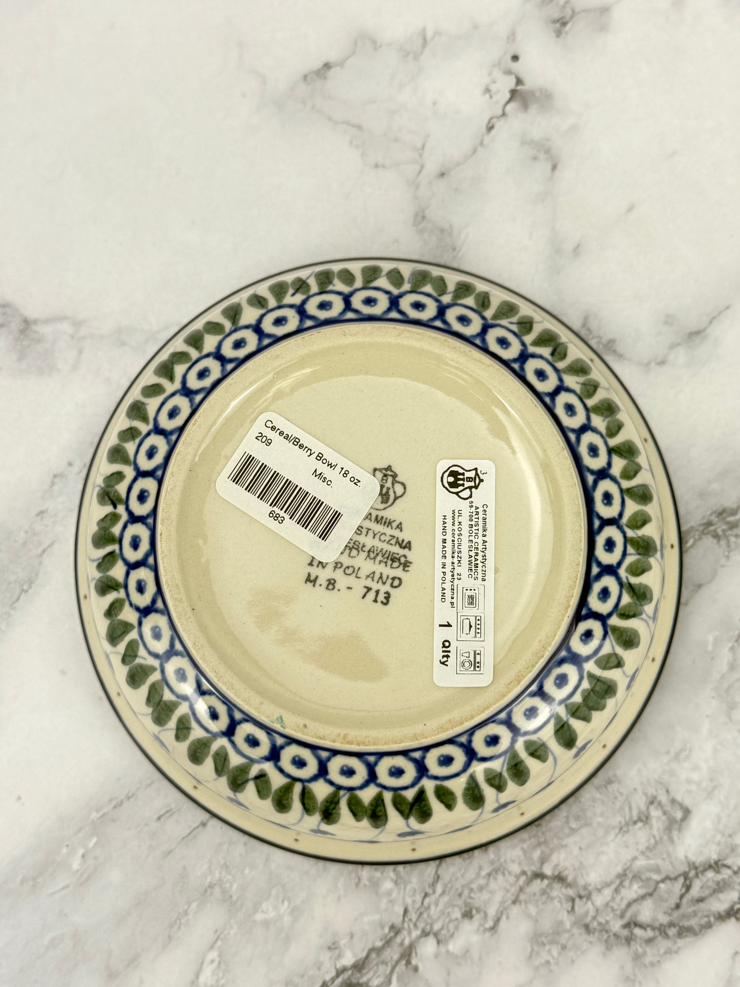 Cereal / Berry Bowl - Shape 209 - Pattern 490A