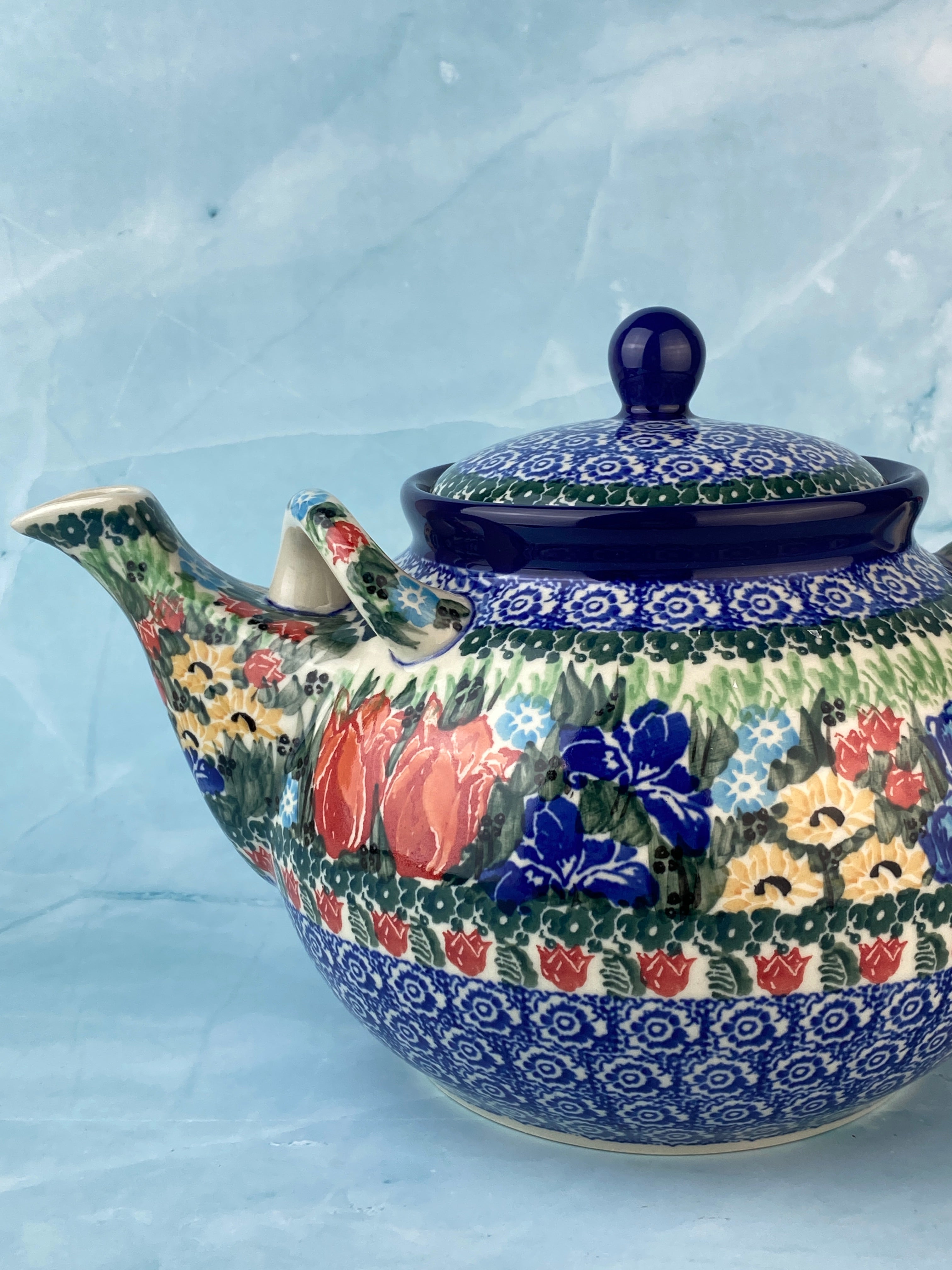 Polish Pottery Teapot-Unikat 1 1/4 orders qt