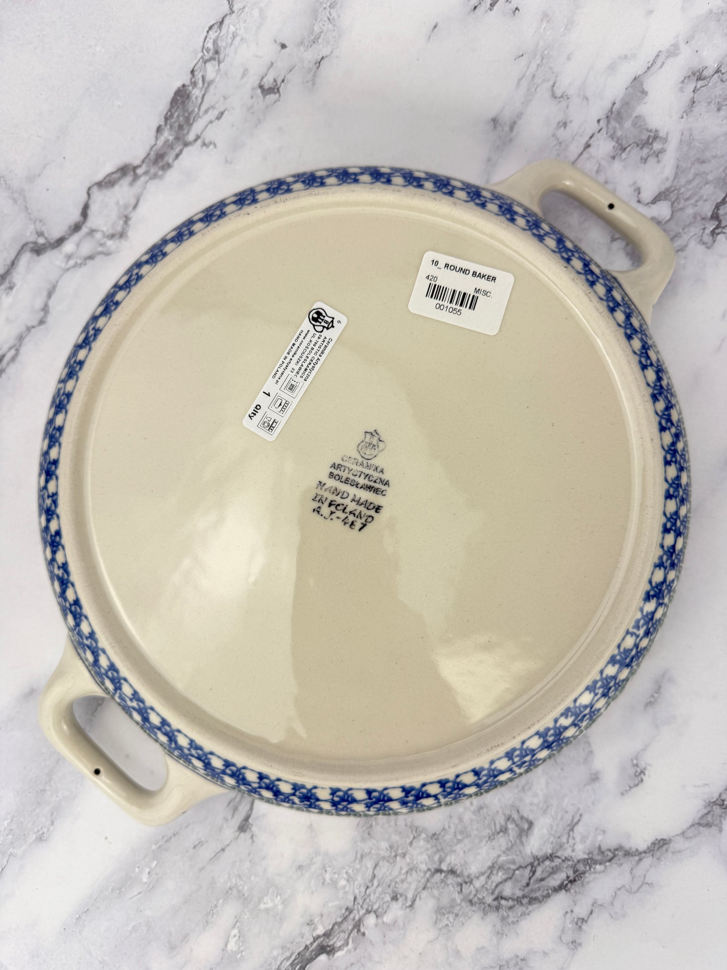 10" Round Baker With Handles - Shape 420 - Pattern 2903