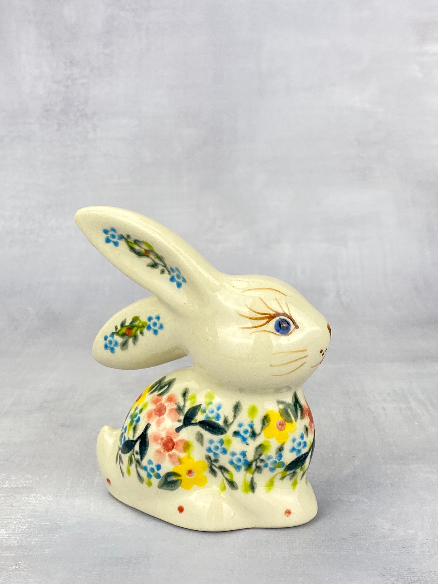 Bunny Figurine - Shape V412 - Pink & Yellow Floral