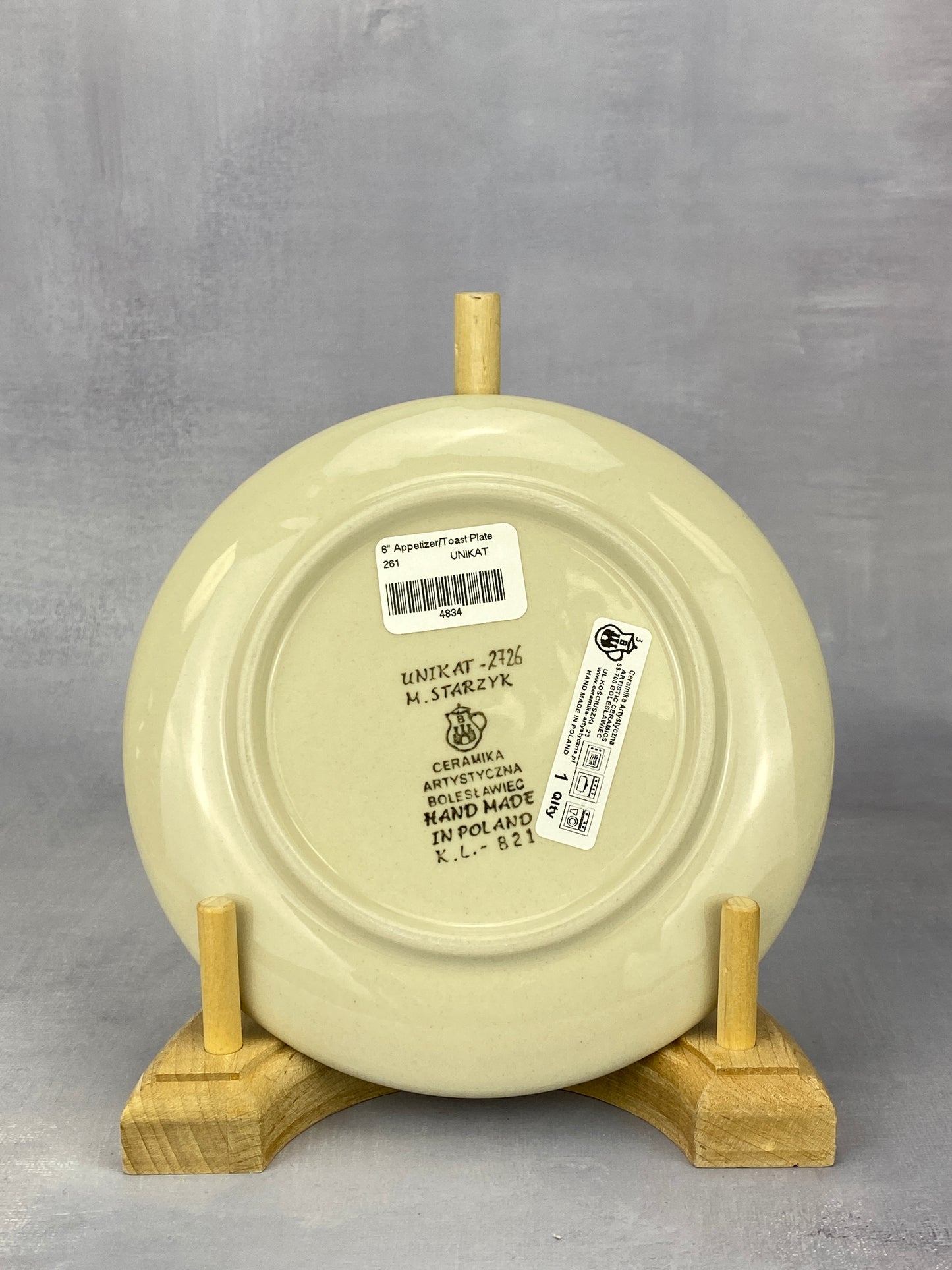 SALE 6" Unikat Toast Plate - Shape 261 - Pattern U2726