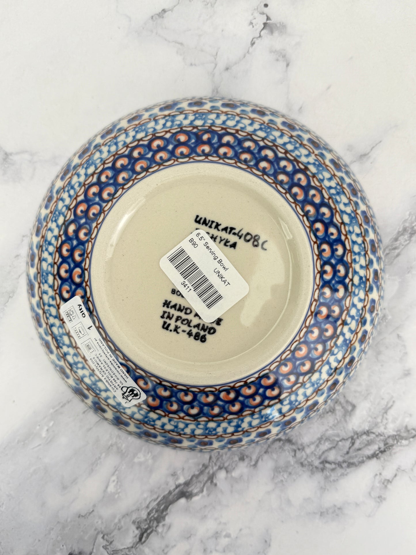 6.5" Unikat Serving Bowl - Shape B90 - Pattern U408C