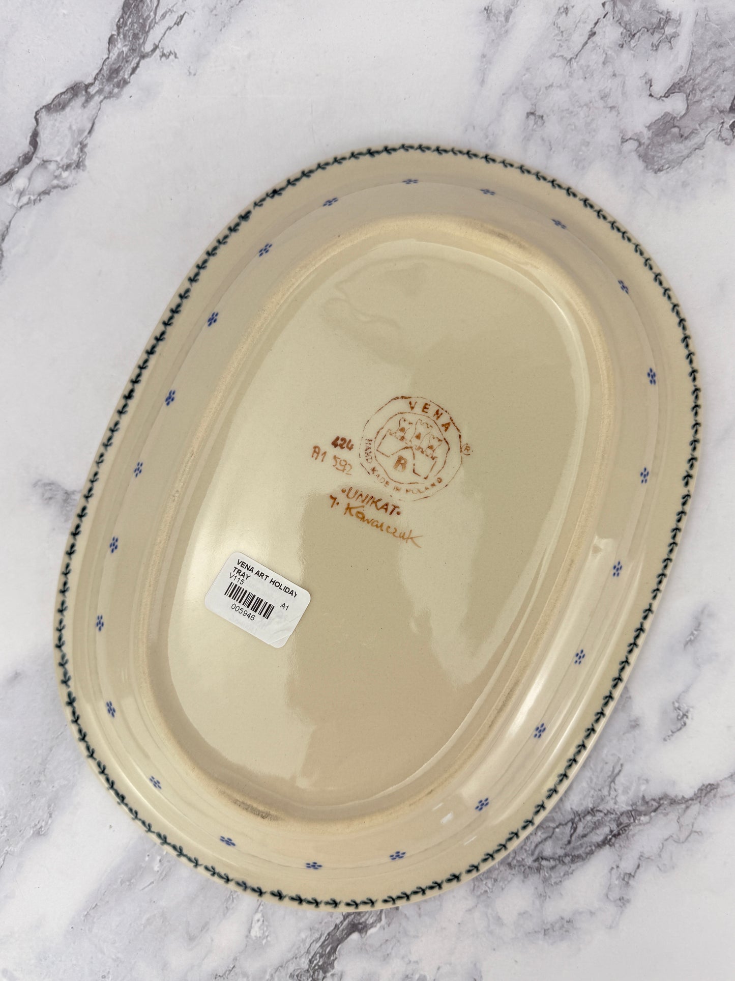 Vena Unikat Tray - Shape V115 - Blue Bow Tie Bunny