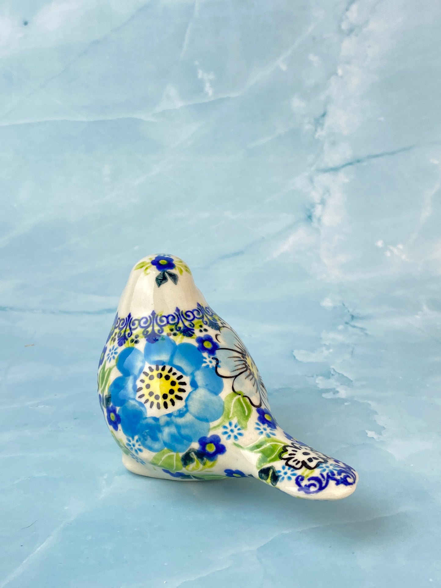 Vena Bird - Shape V518 - Pattern U598 Bold Turquoise Flowers