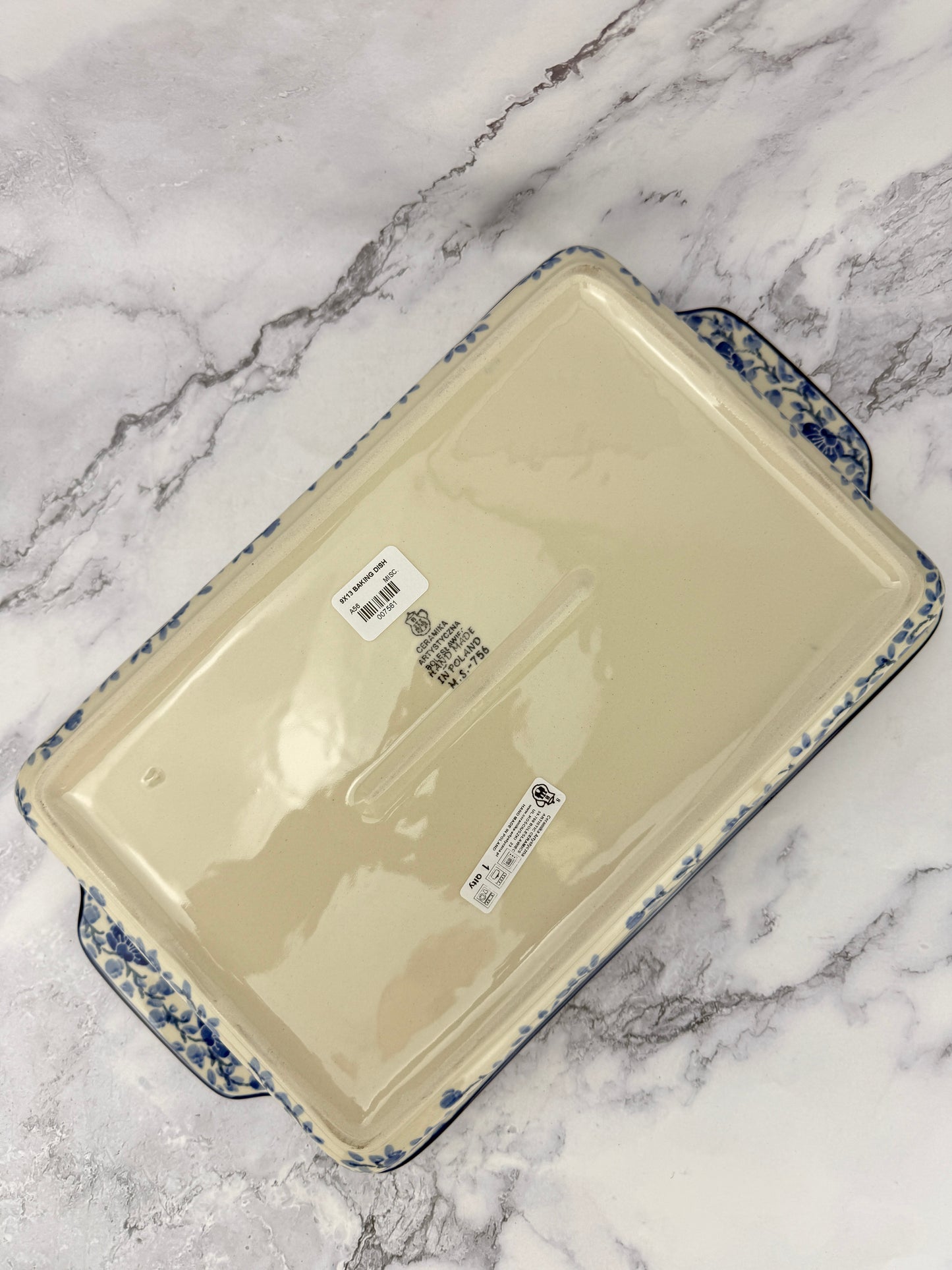 Large Rectangular Baker with Handles - Shape A56 - Pattern 3428