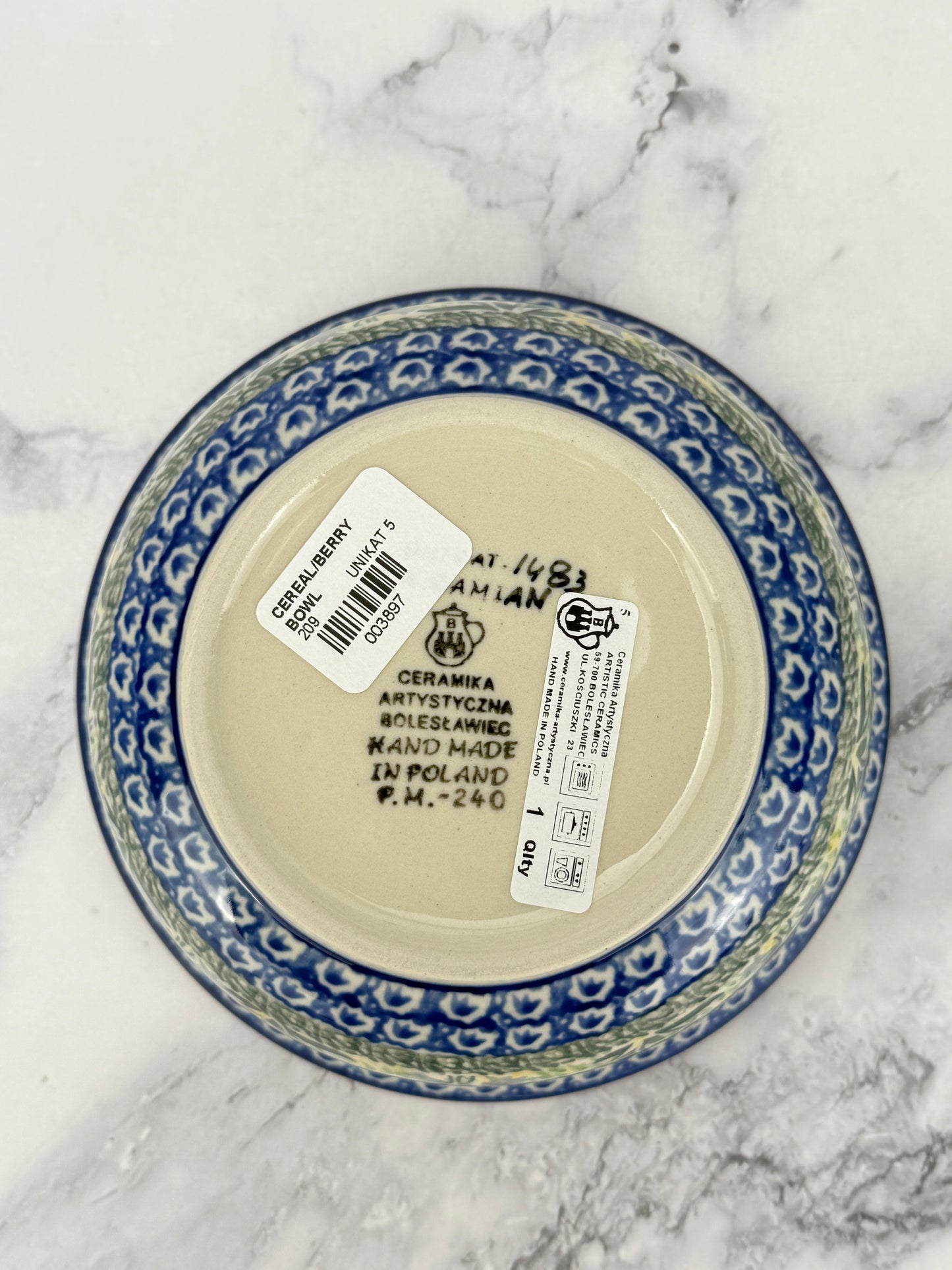 Unikat Cereal Bowl - Shape 209 - Pattern U1483