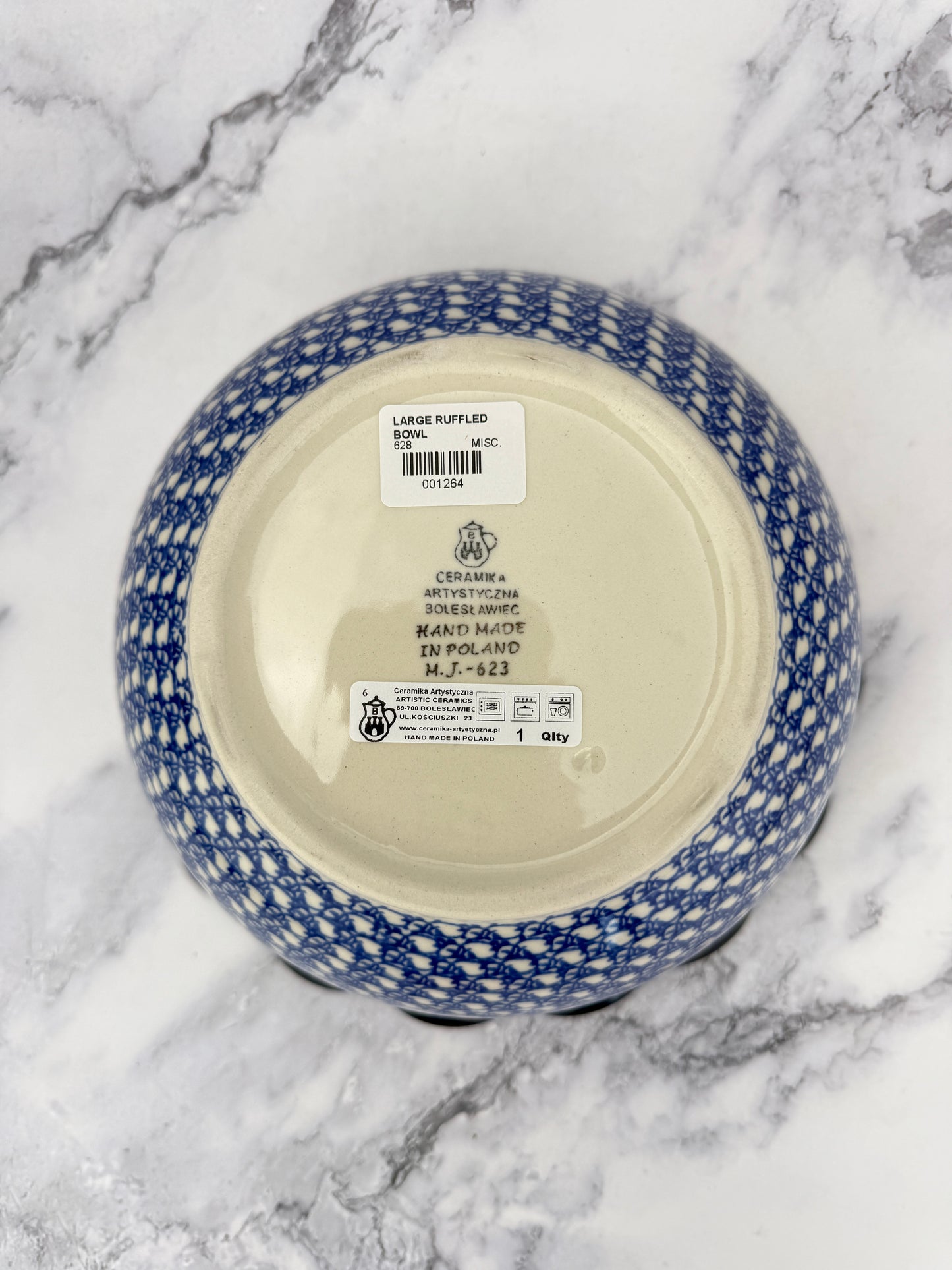 Large Ruffled Bowl - Shape 628 - Pattern 2898