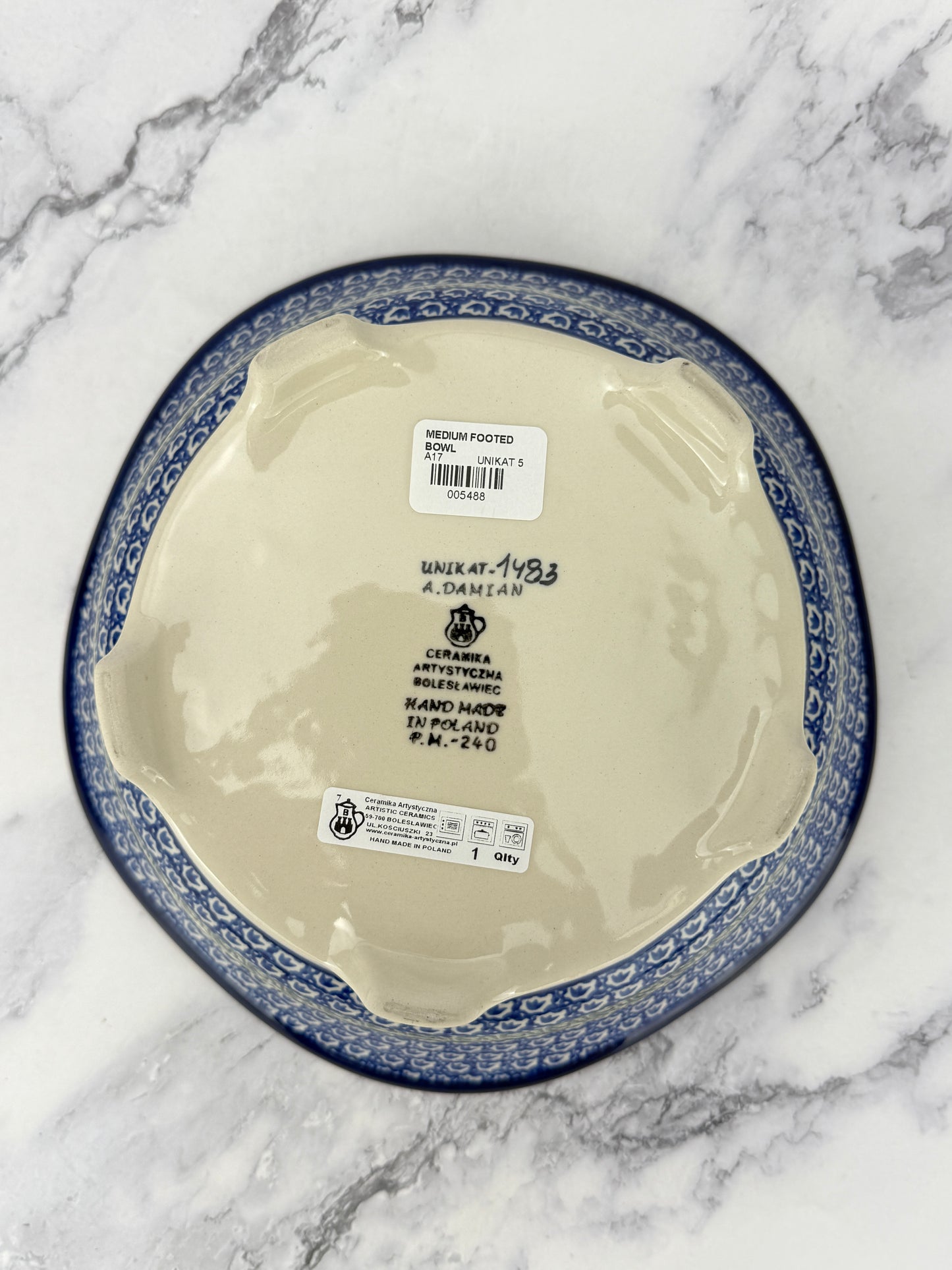 Footed Unikat Bowl - Shape A17 - Pattern U1483