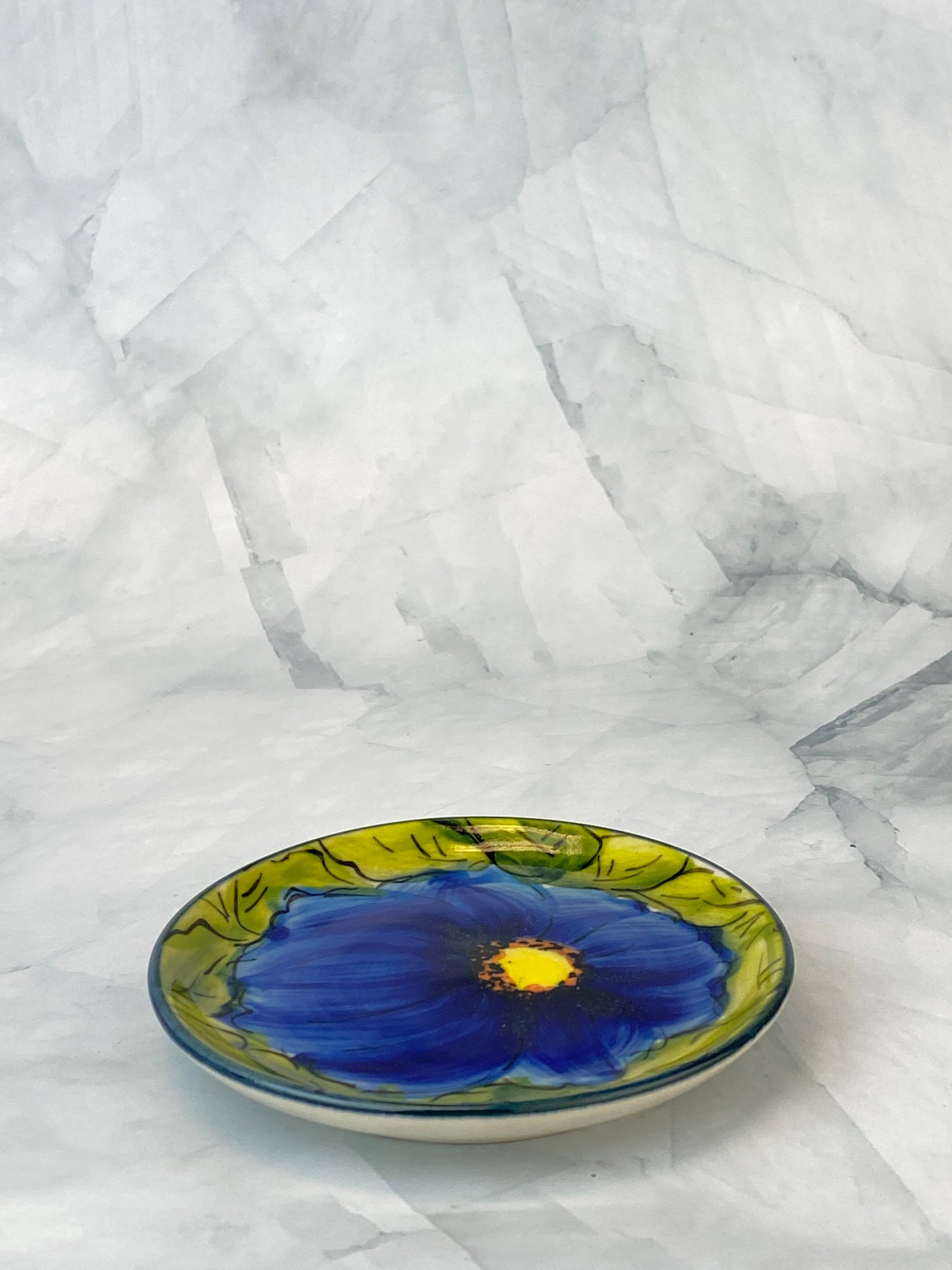 SALE Moja 4" Coaster - Blue Flower