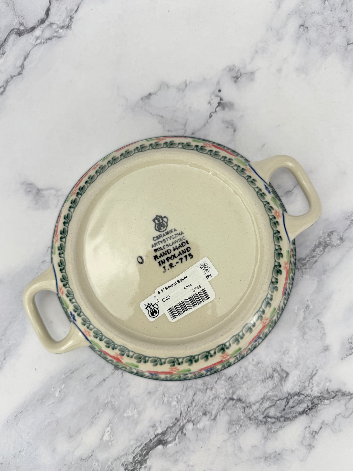 Small Round Baker with Handles - Shape C40 - Pattern 3219