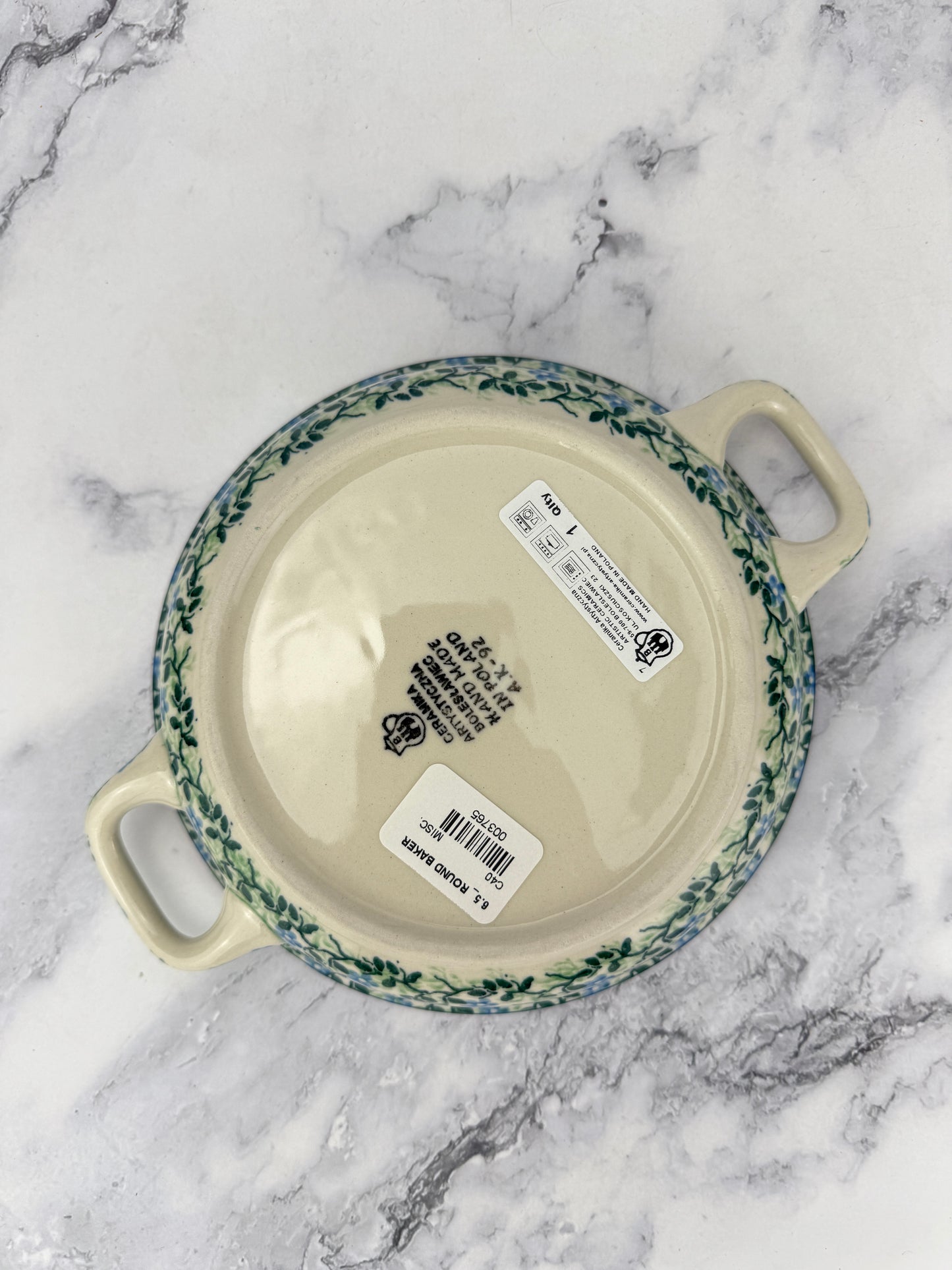 Small Round Baker with Handles - Shape C40 - Pattern 3249