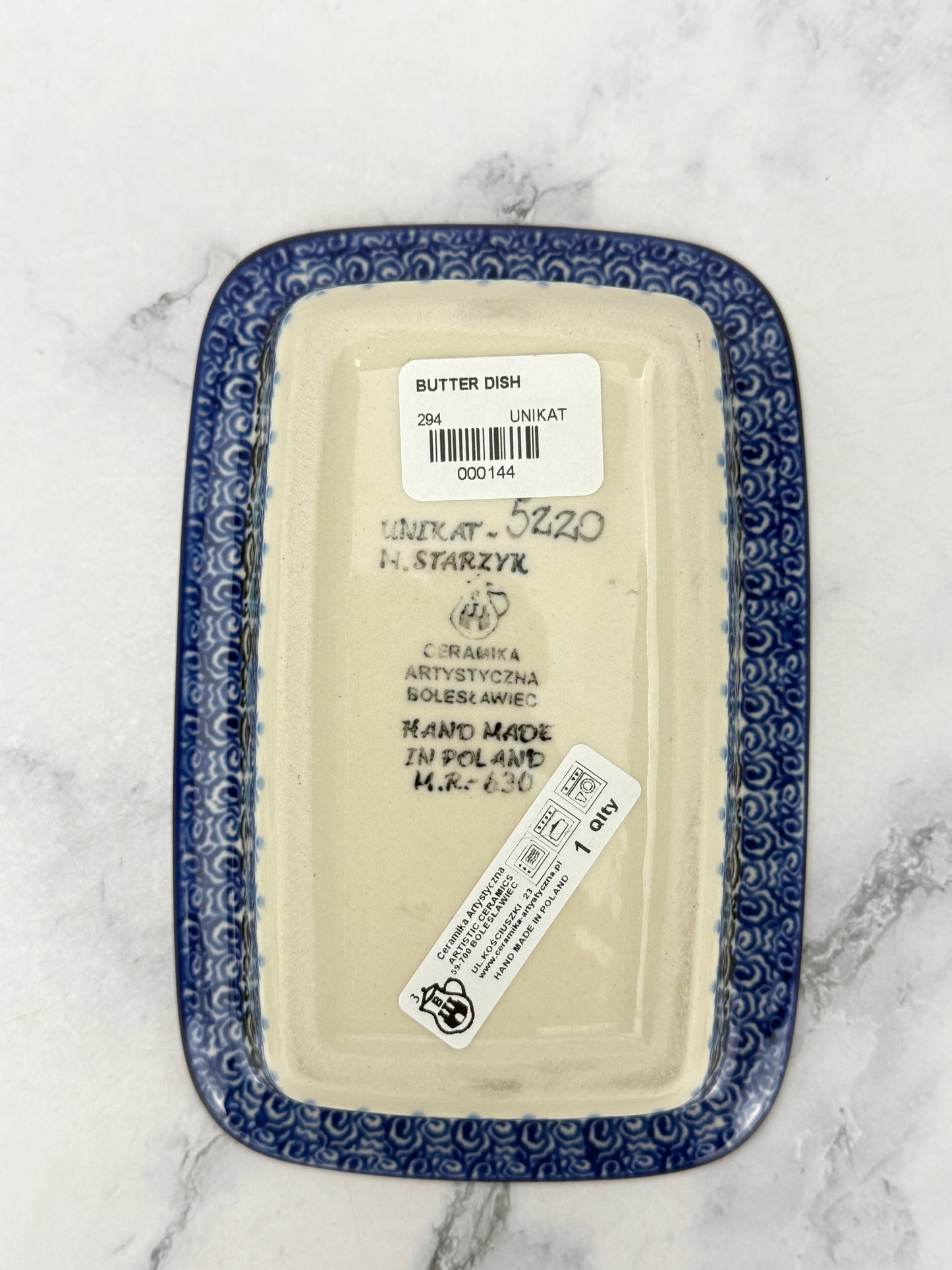 Unikat Butter Dish - Shape 294 - Pattern U5220