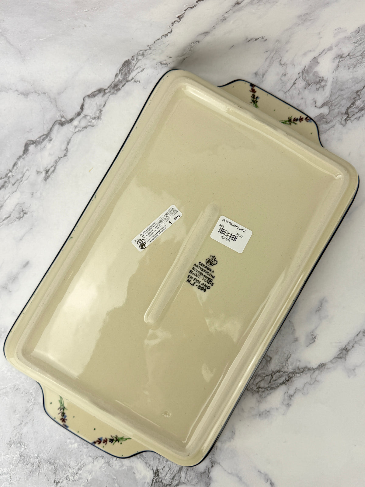 Large Rectangular Baker with Handles - Shape A56 - Pattern 3308