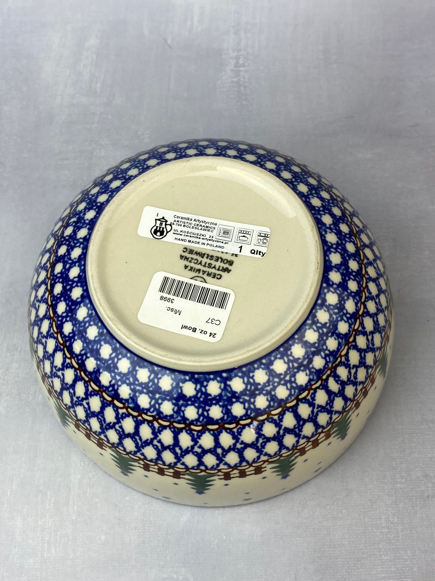 SALE 24oz Farmer Bowl - Shape C37 - Pattern 340