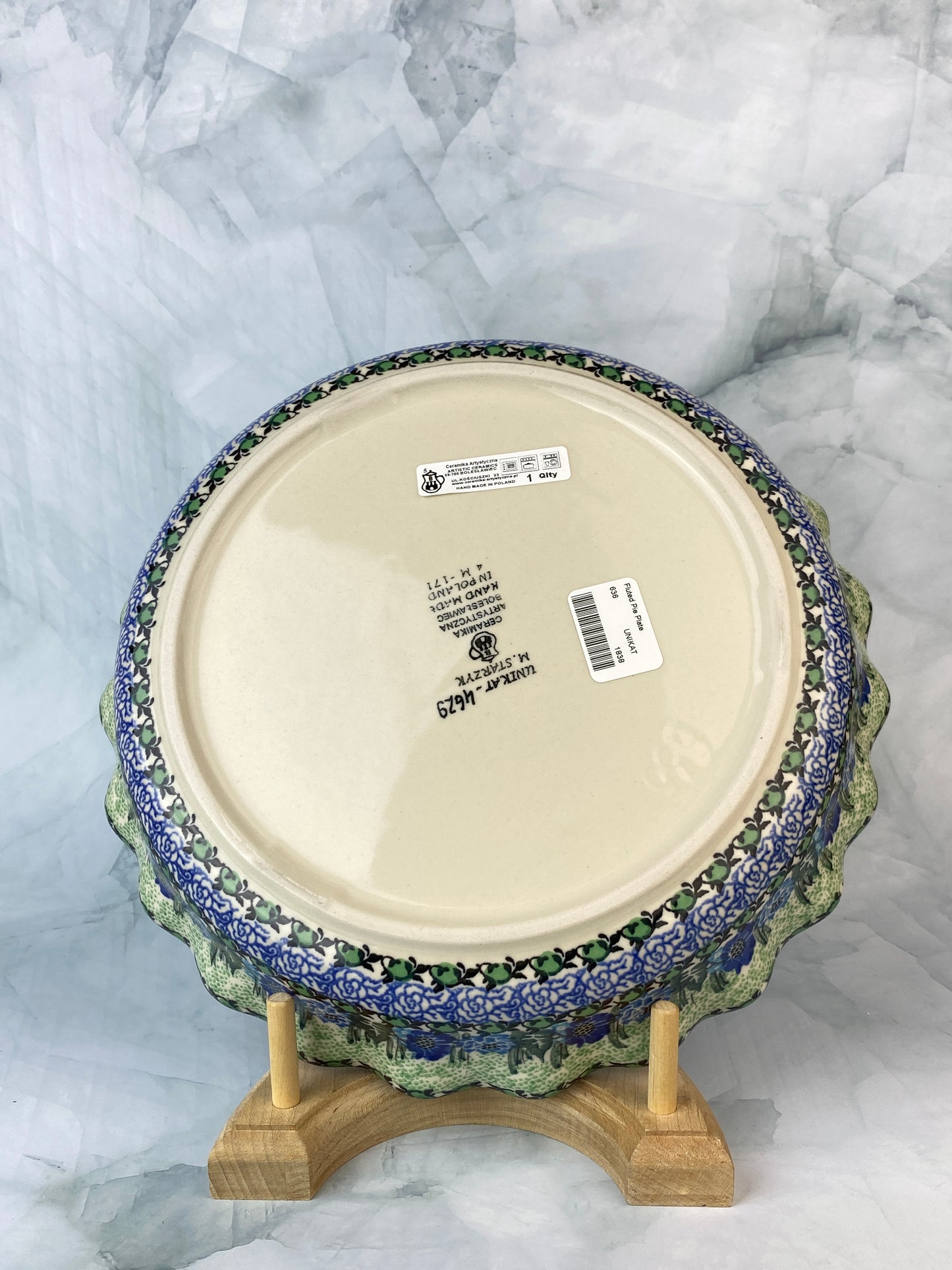 Ruffled Unikat Pie Plate / Round Baker - Shape 636 Pattern U4629