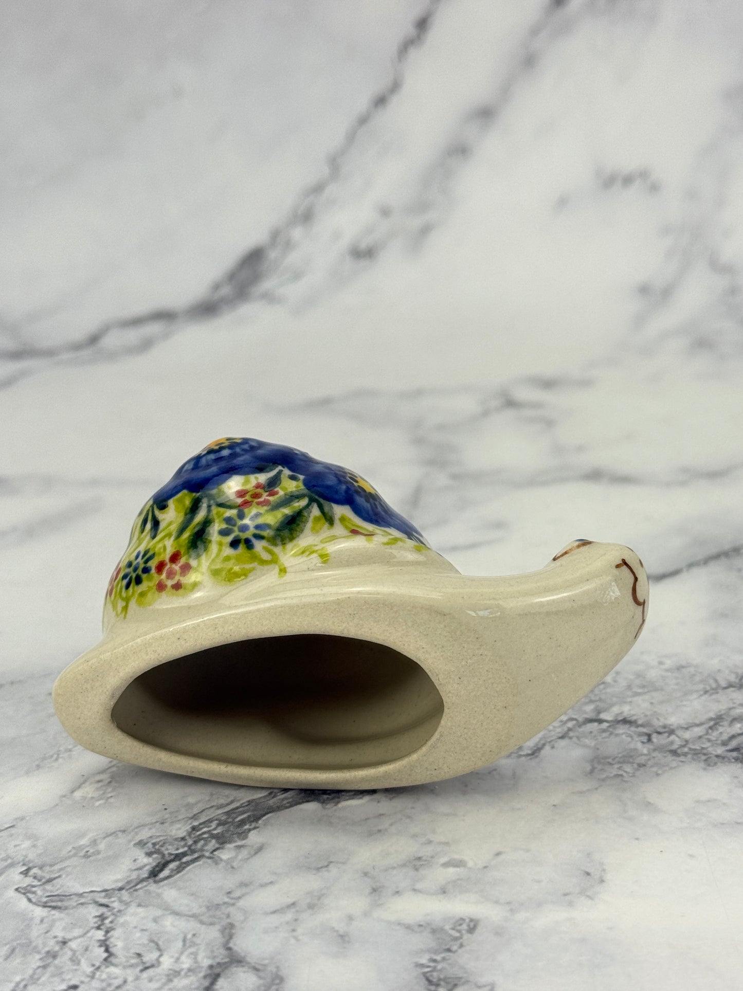 Snail Figurine - Shape V415 - Pattern Blue Bloom