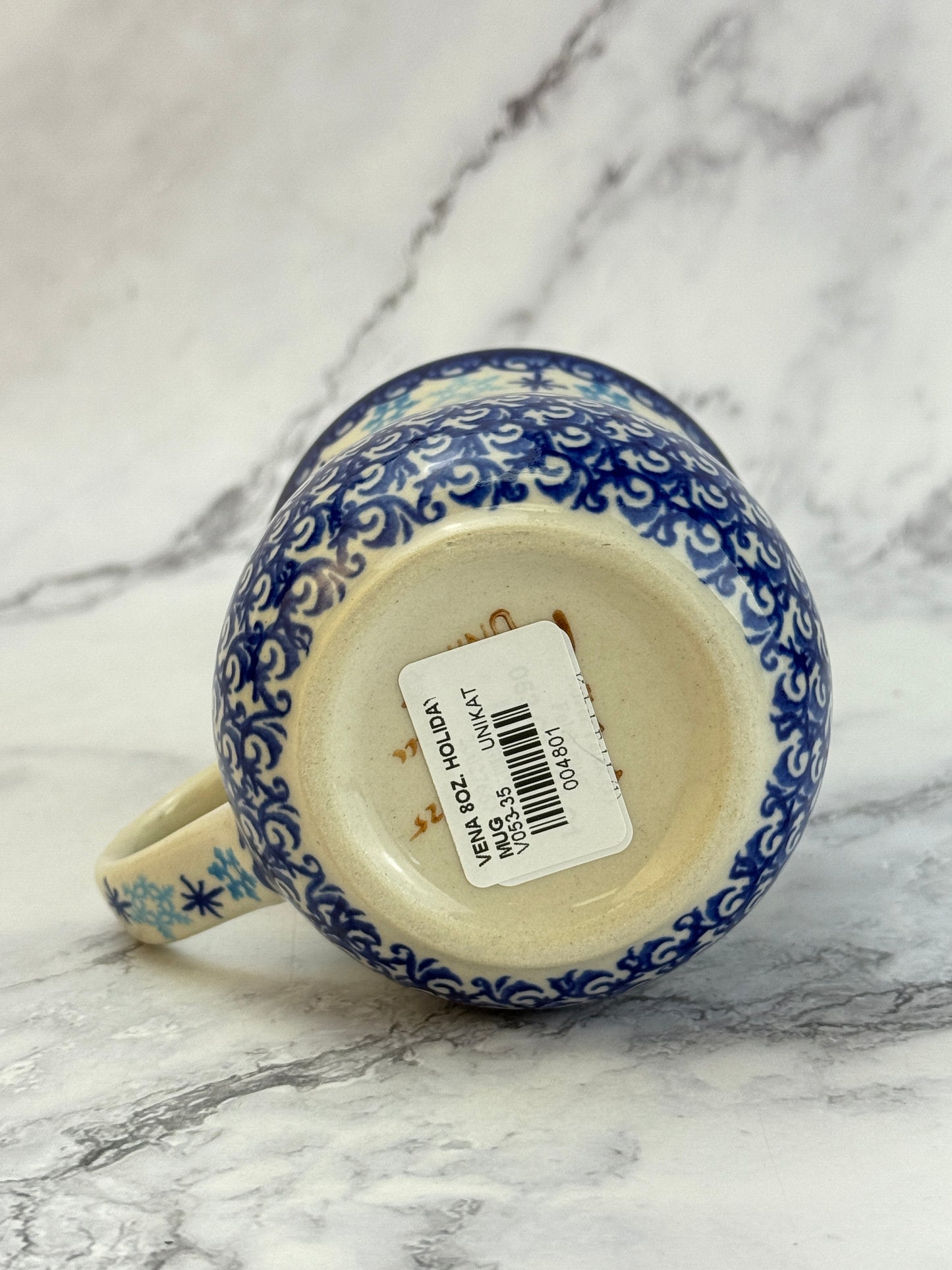 Vena Unikat 8oz Holiday Mug - Shape V053 - Penguins and Ice