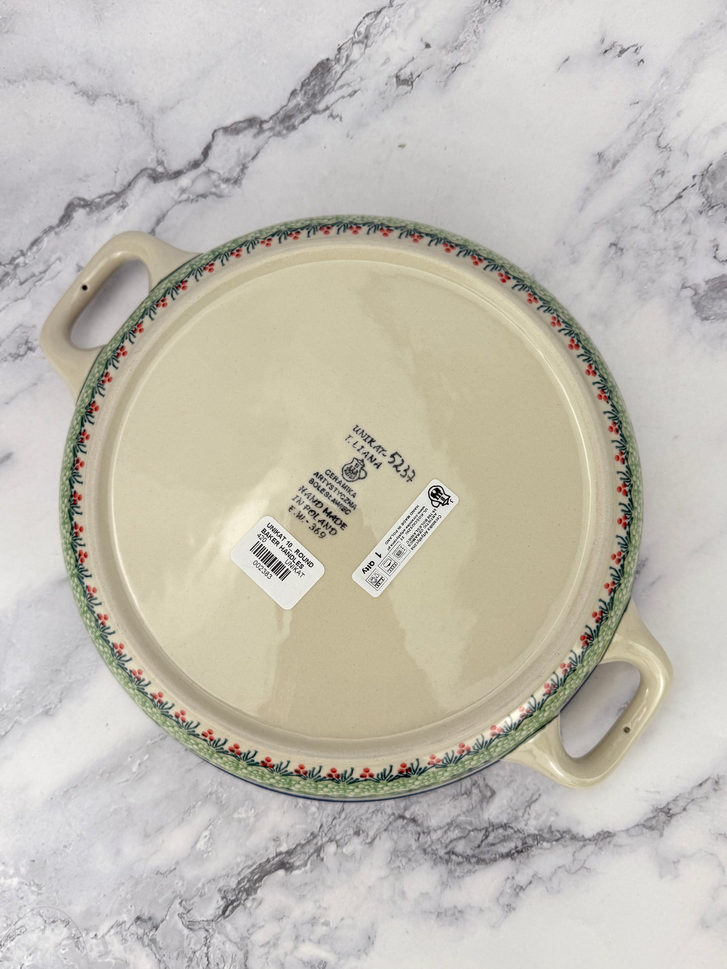 10" Unikat Round Baker With Handles - Shape 420 - Pattern U5237