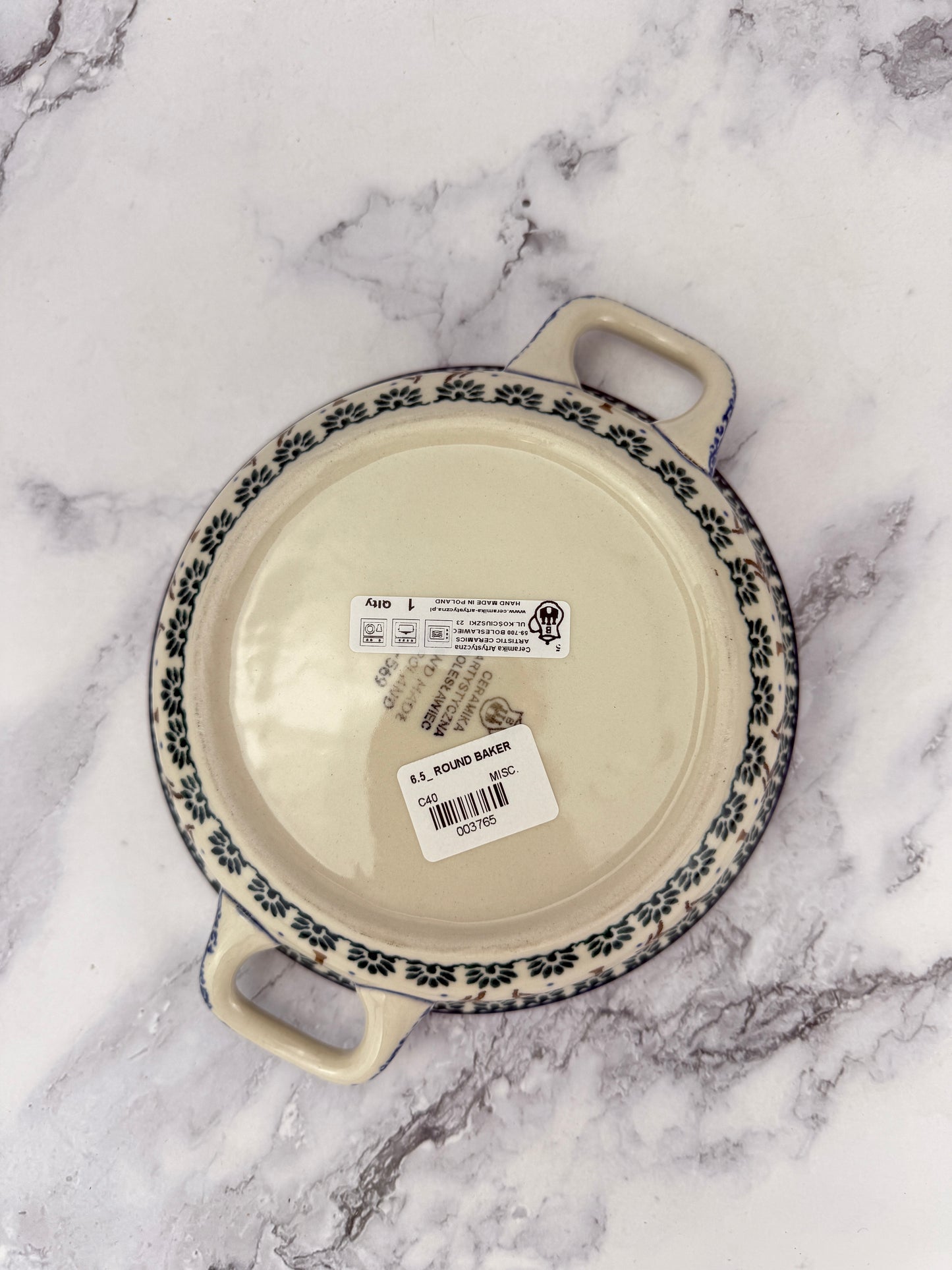 Small Round Baker with Handles - Shape C40 - Pattern 2256