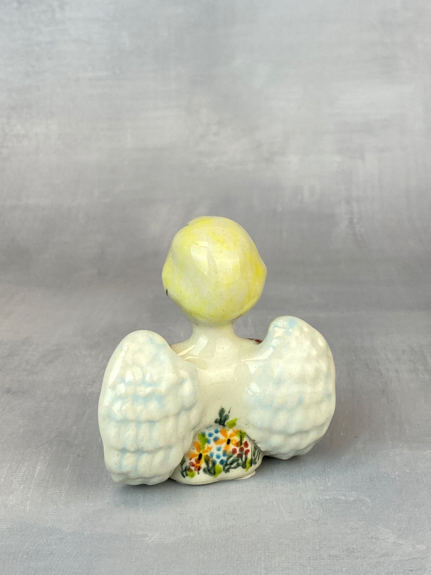 Angel Figurine - Shape V644 - Orange and Blue Flowers