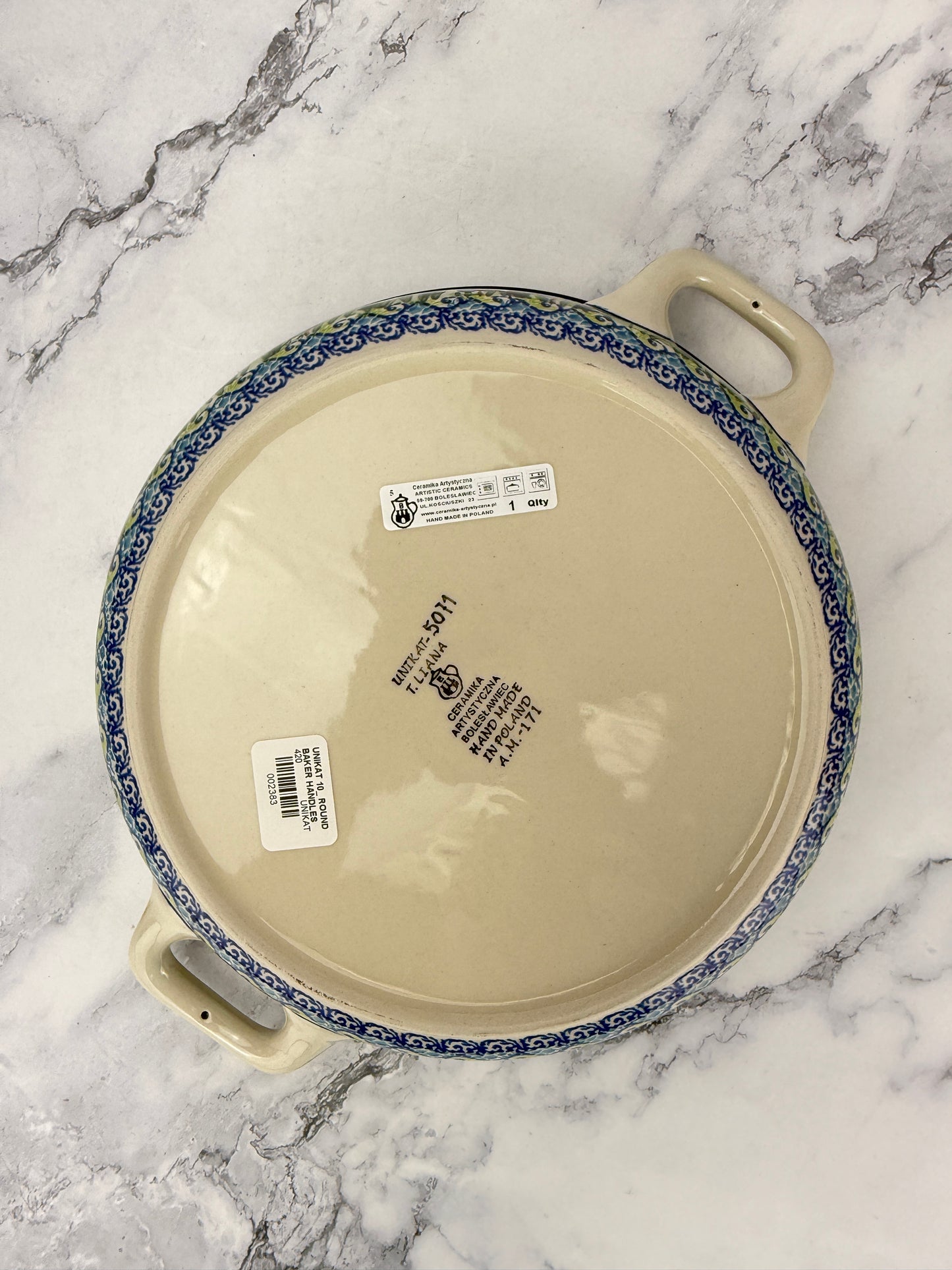 10" Unikat Round Baker With Handles - Shape 420 - Pattern U5071