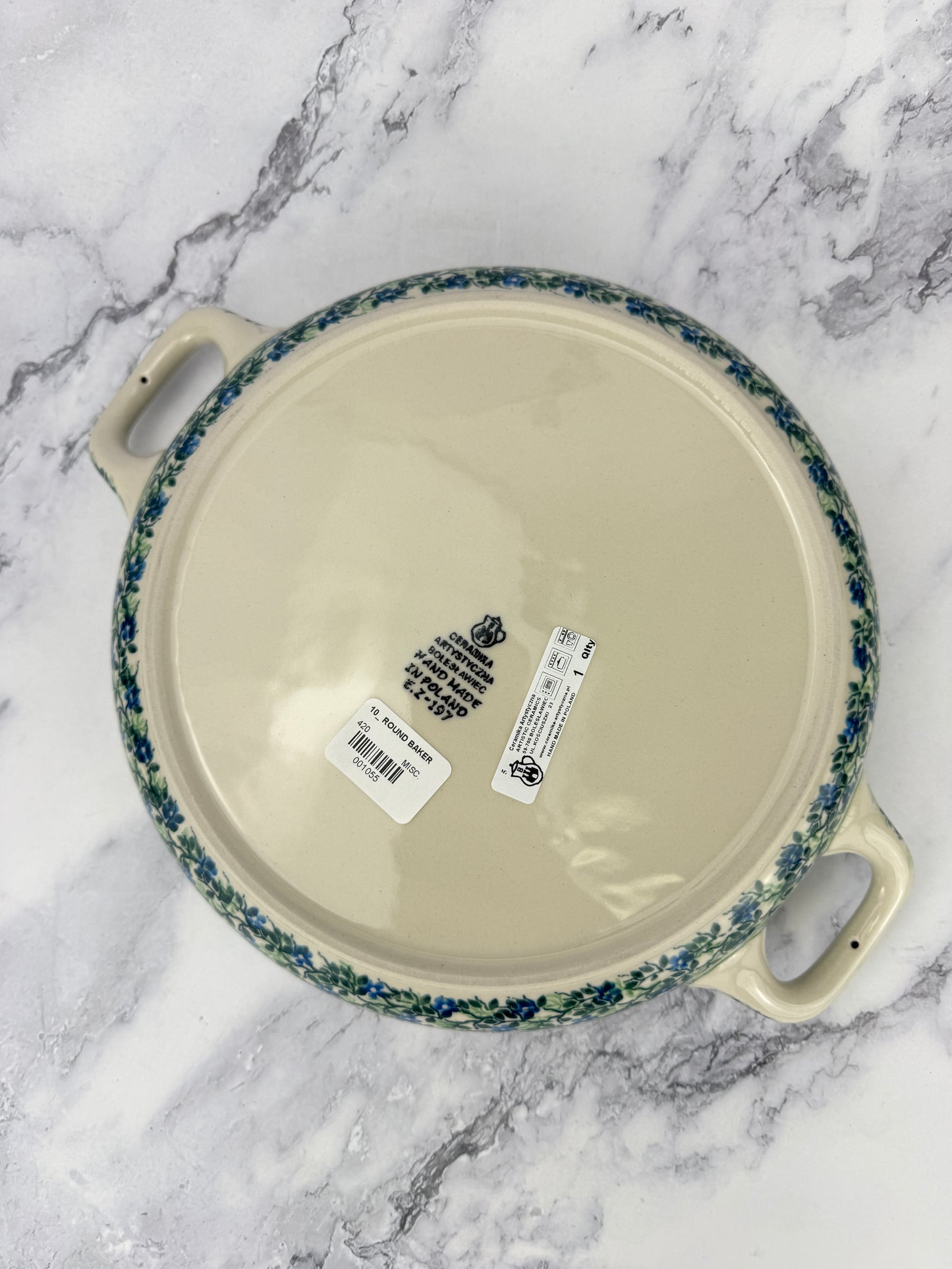 10" Round Baker With Handles - Shape 420 - Pattern 2349