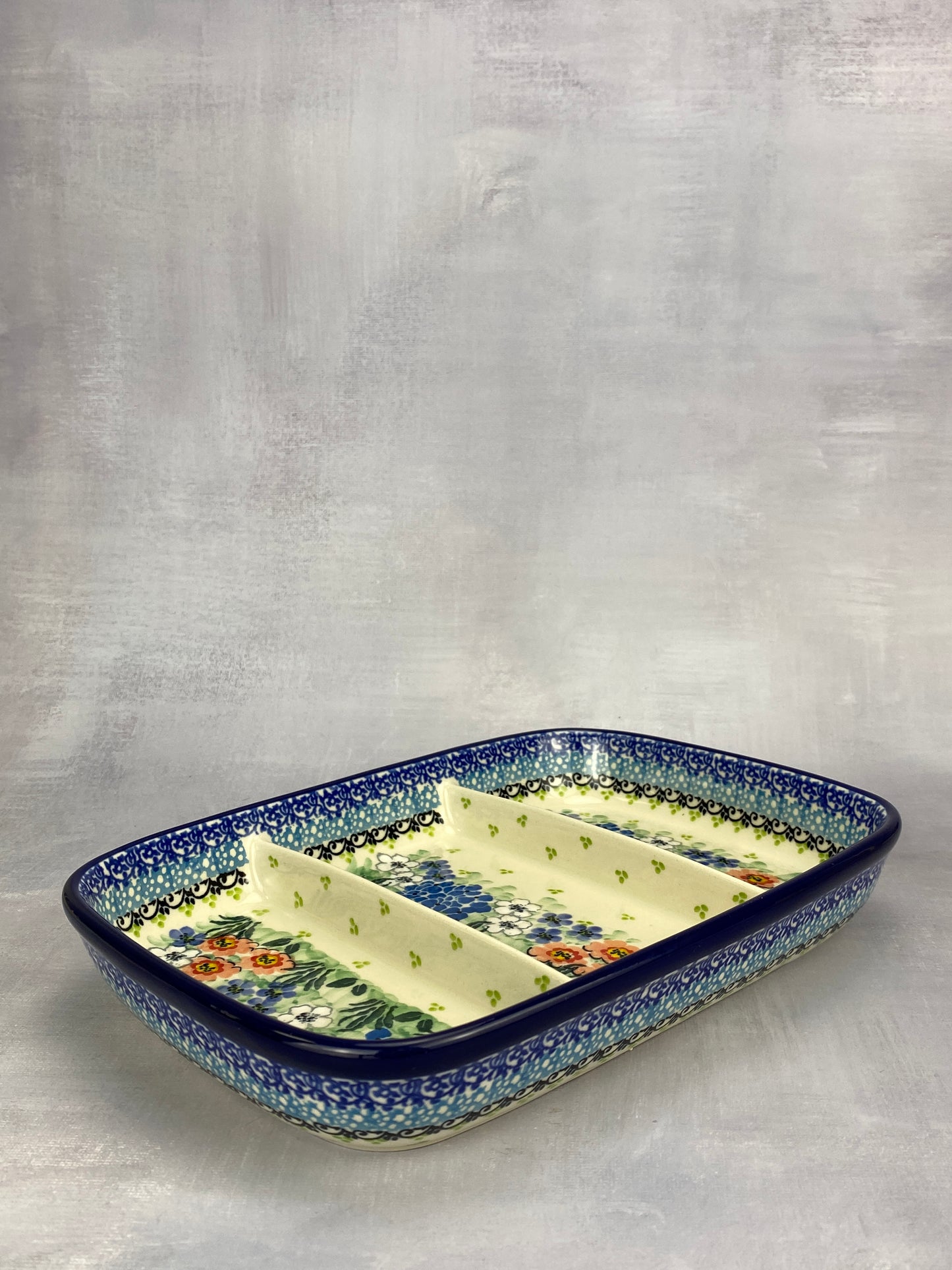 Medium Three Part Unikat Divided Dish - Shape 393 - Pattern U5113