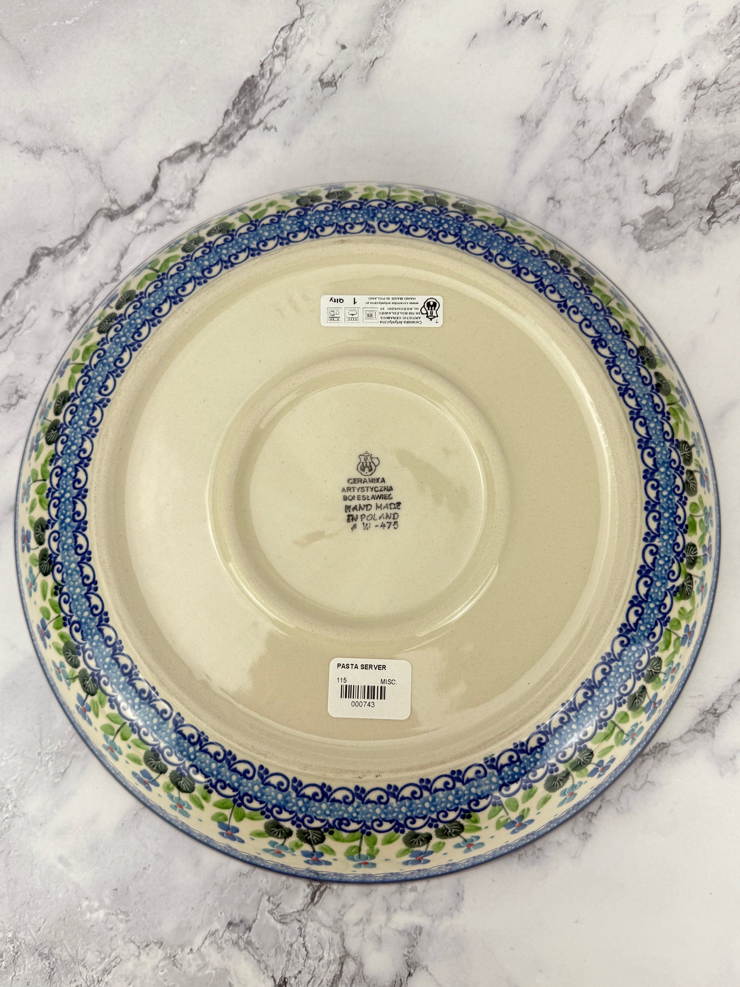 Pasta Server / Wide Shallow Bowl - Shape 115 - Pattern 2668