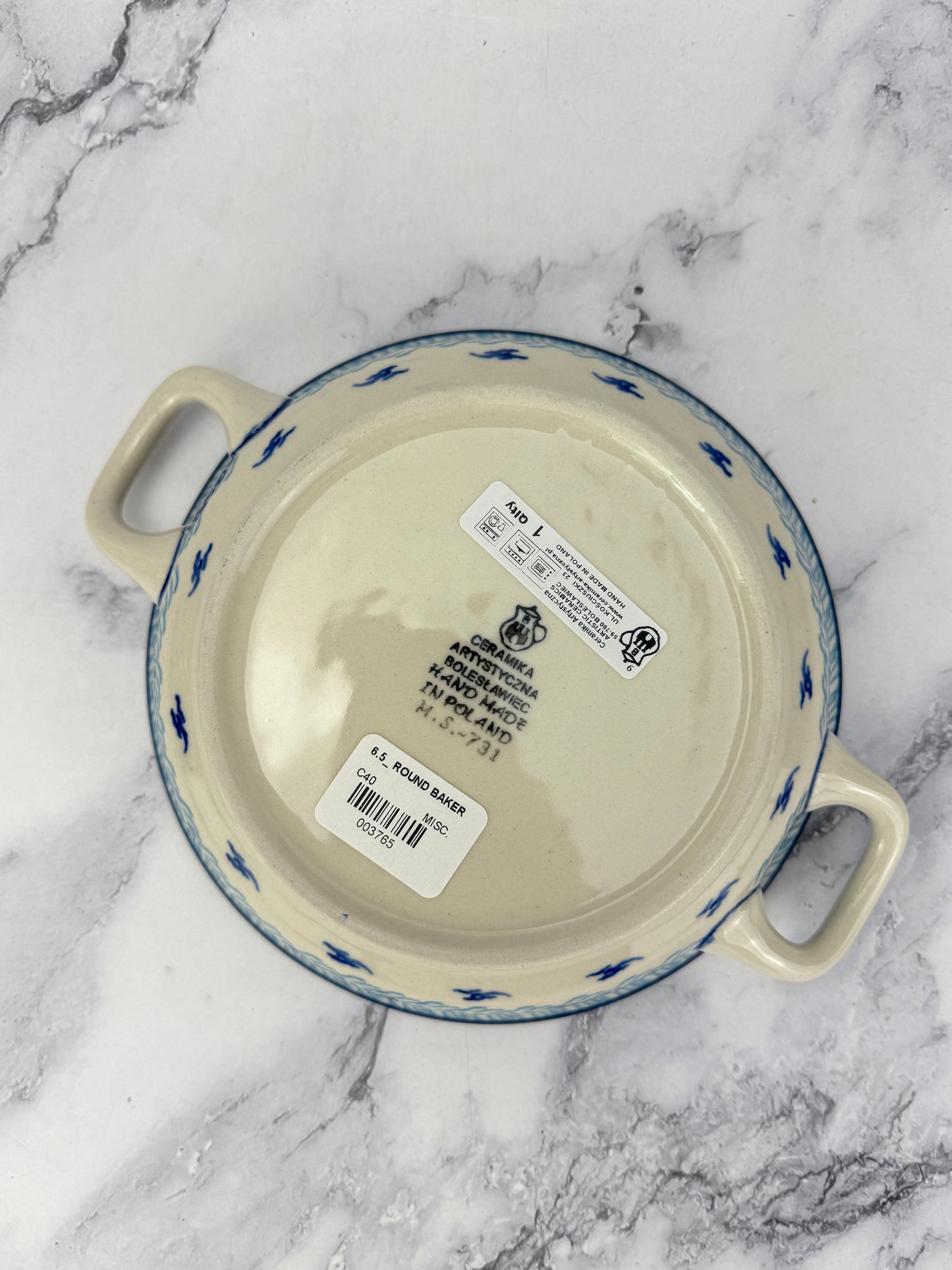 Small Round Baker with Handles - Shape C40 - Pattern 2932