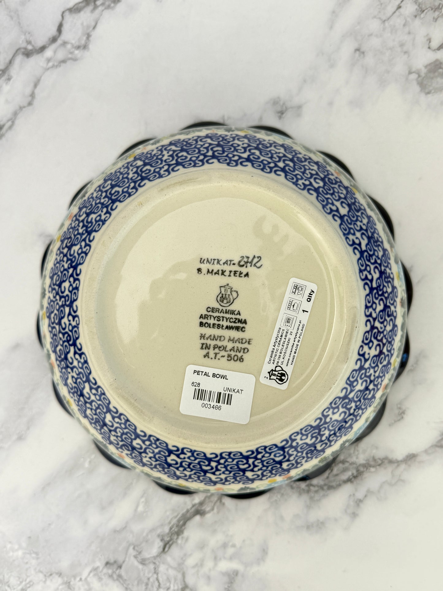 Large Unikat Ruffled Bowl - Shape 628 - Pattern U2712