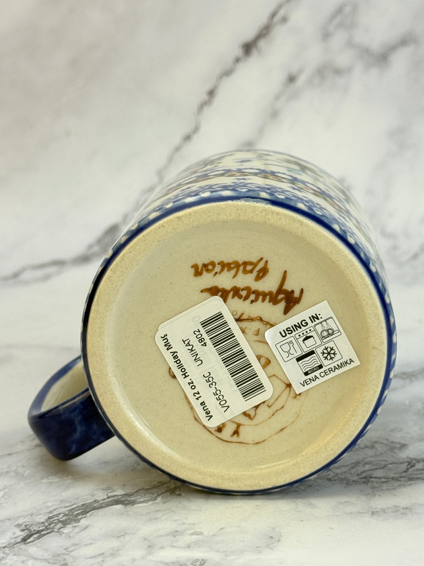 Vena Unikat 12oz Holiday Mug - Shape V055 - Happy Snowman