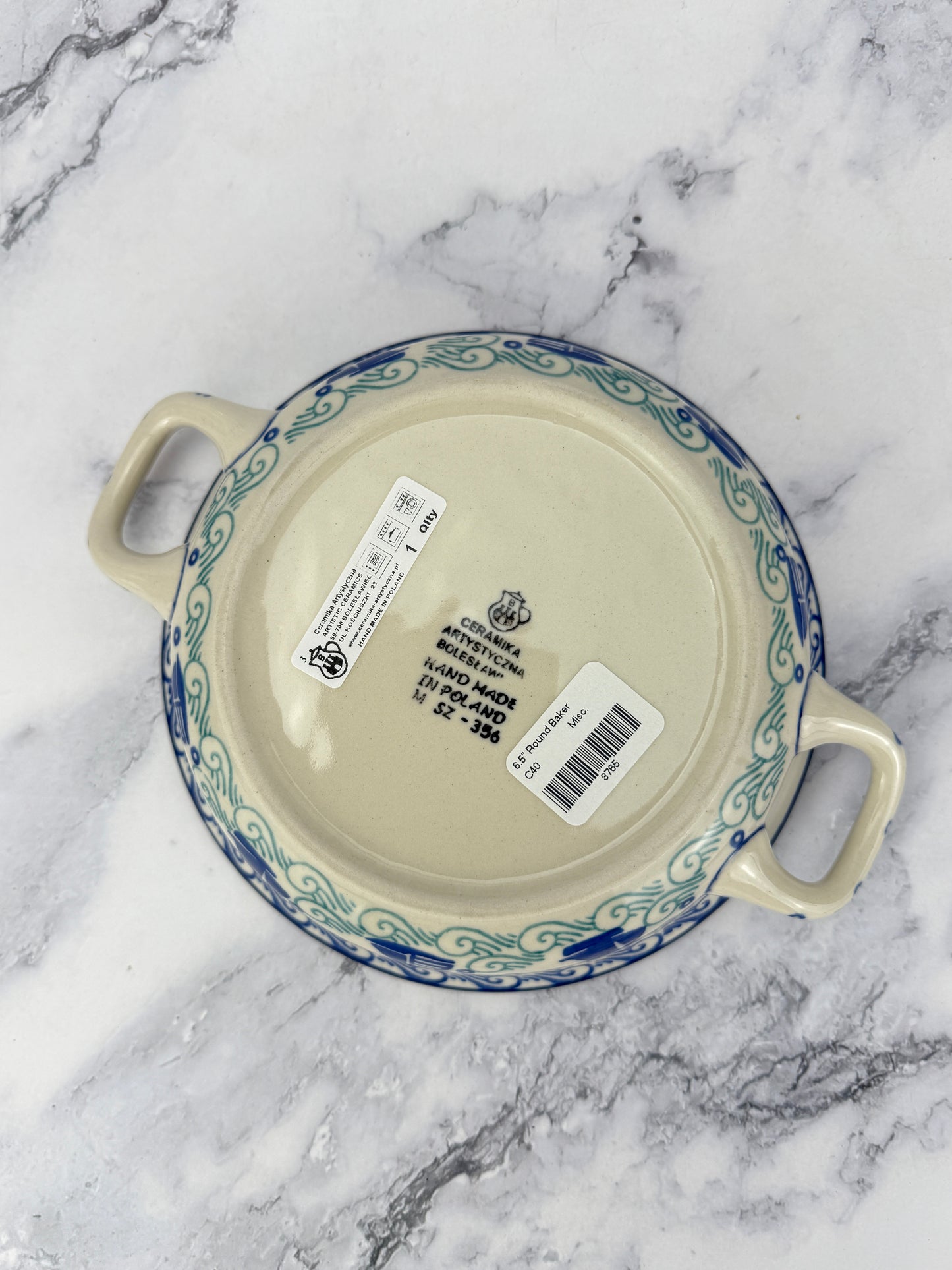 Small Round Baker with Handles - Shape C40 - Pattern 2988