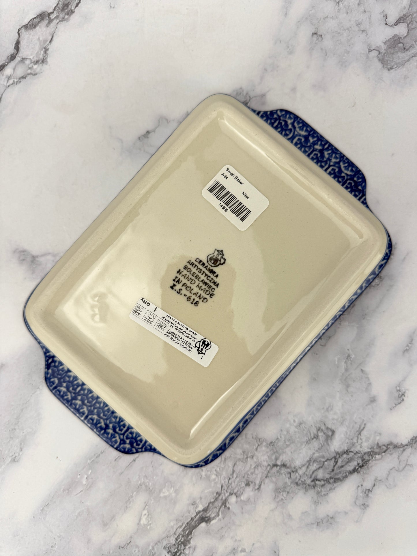 Rectangular Baker with Handles - Shape A84 - Pattern 1858