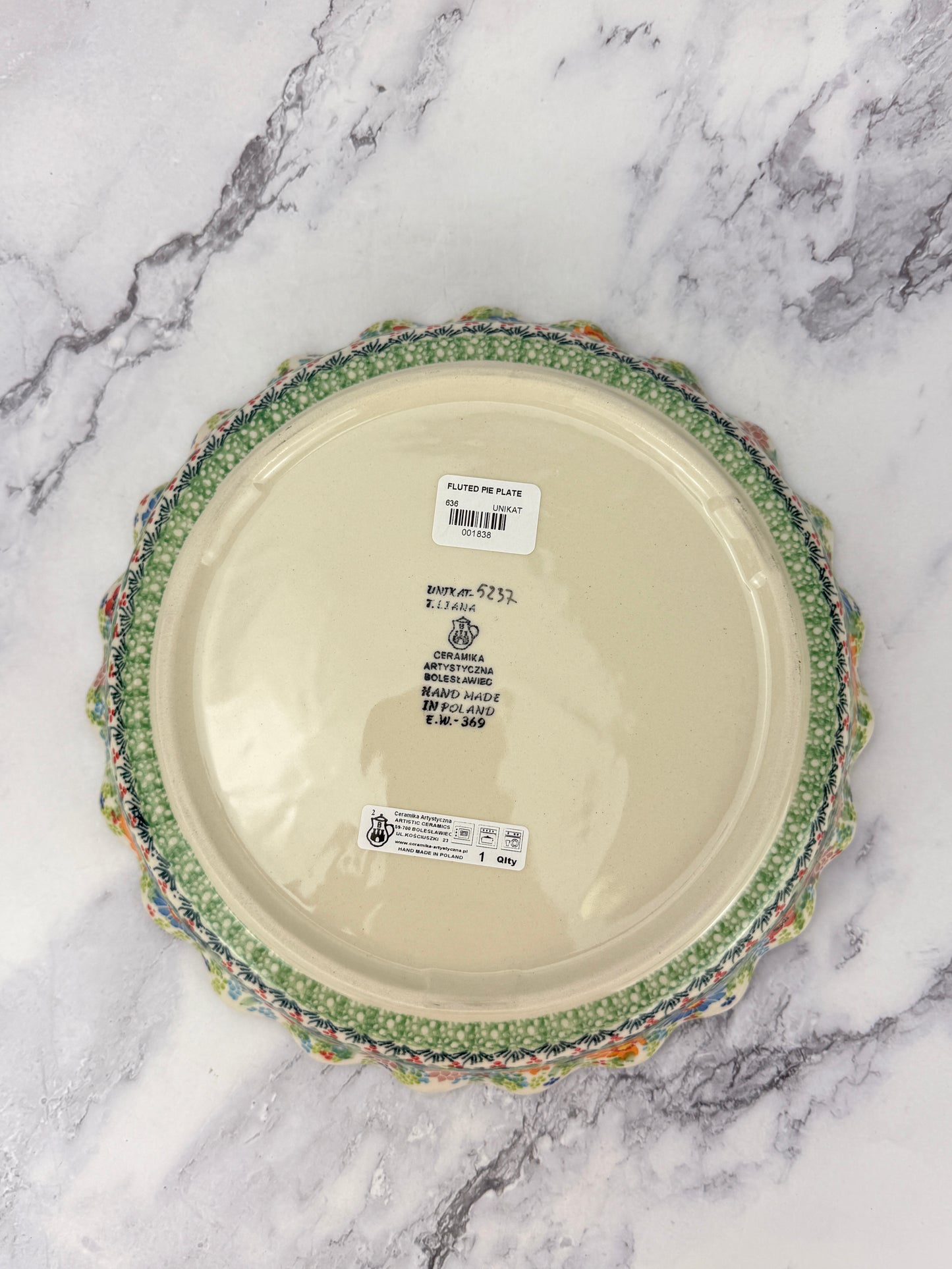 Ruffled Unikat Pie Plate / Round Baker - Shape 636 Pattern U5237