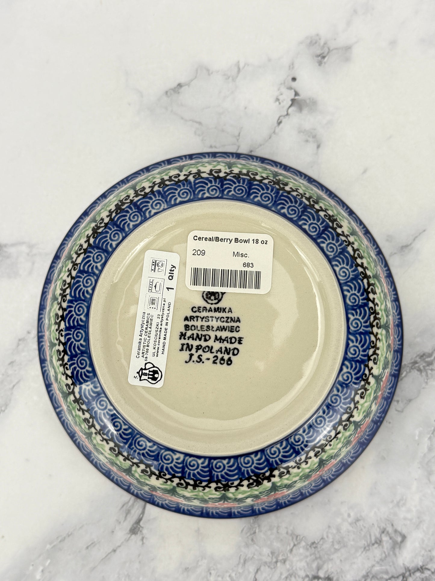 Cereal / Berry Bowl - Shape 209 - Pattern 1916