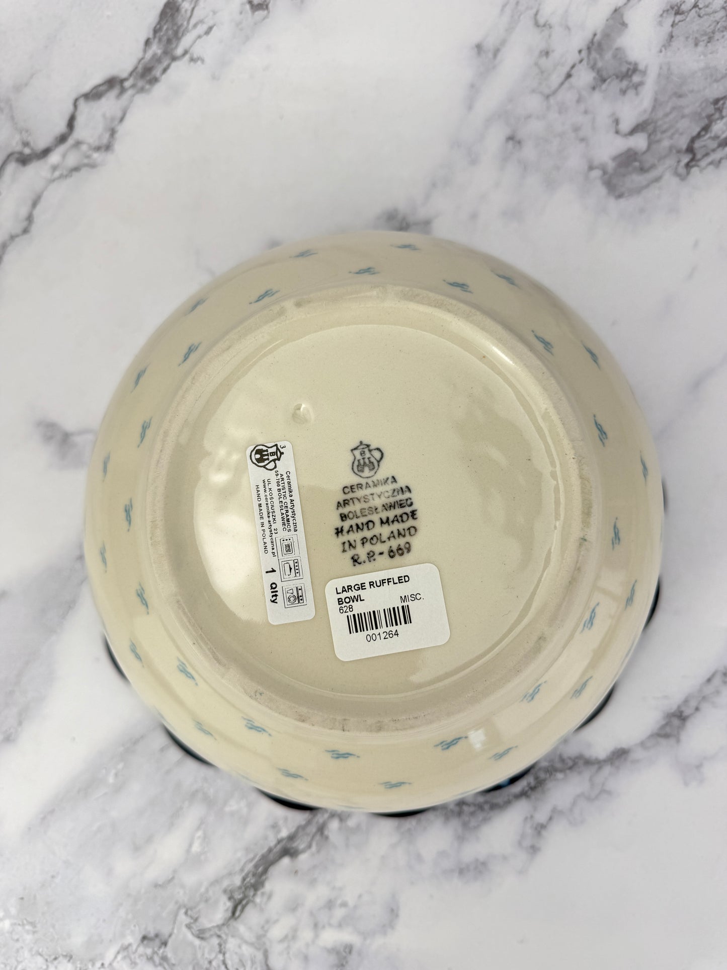 Large Ruffled Bowl - Shape 628 - Pattern 2931