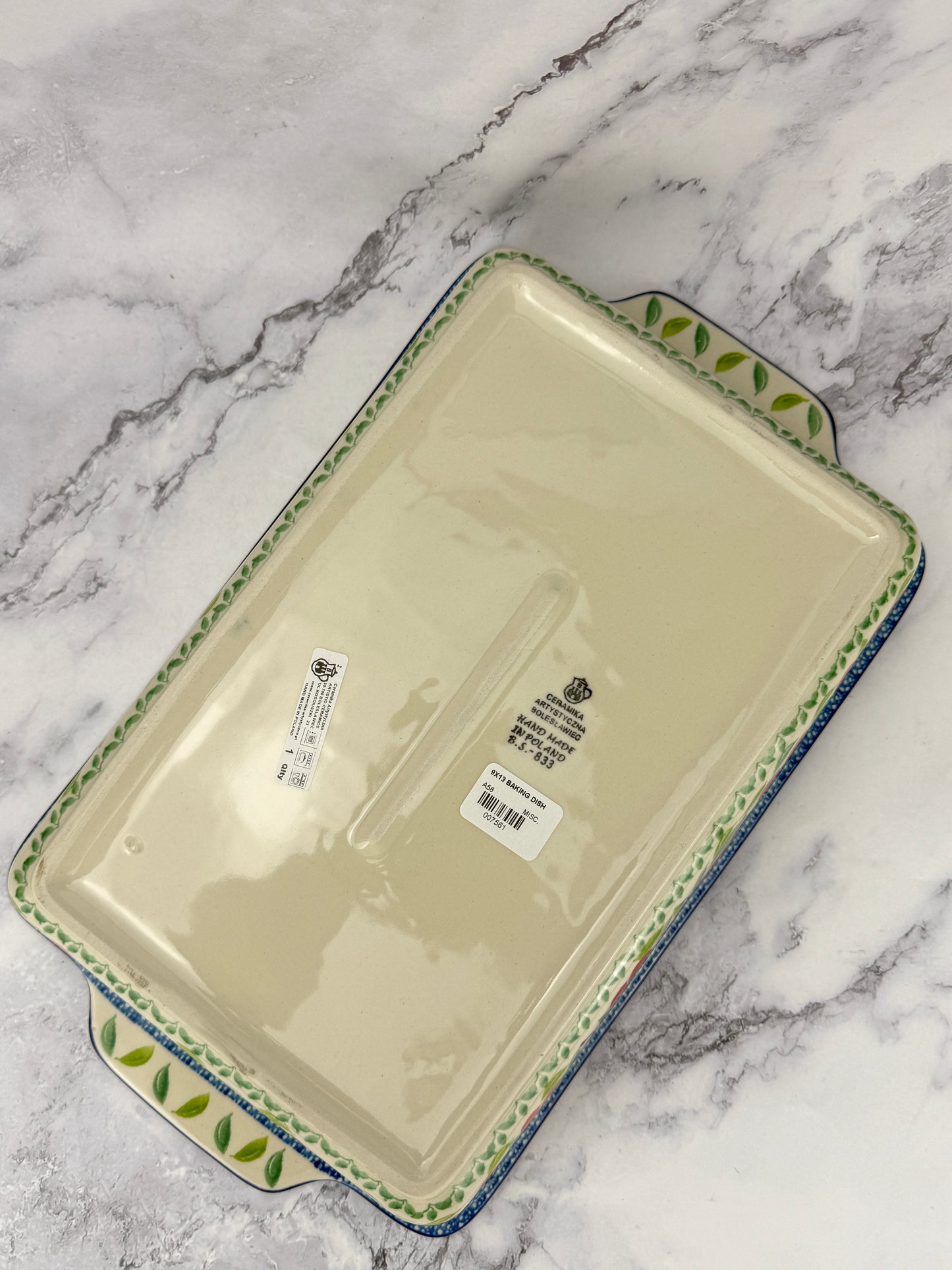 Large Rectangular Baker with Handles - Shape A56 - Pattern 3250