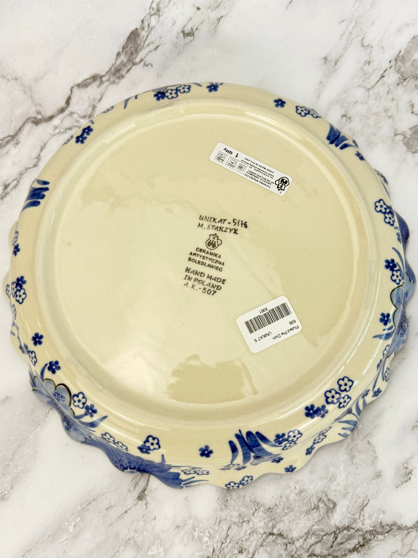 Ruffled Unikat Pie Plate / Round Baker - Shape 636 - Pattern U5176