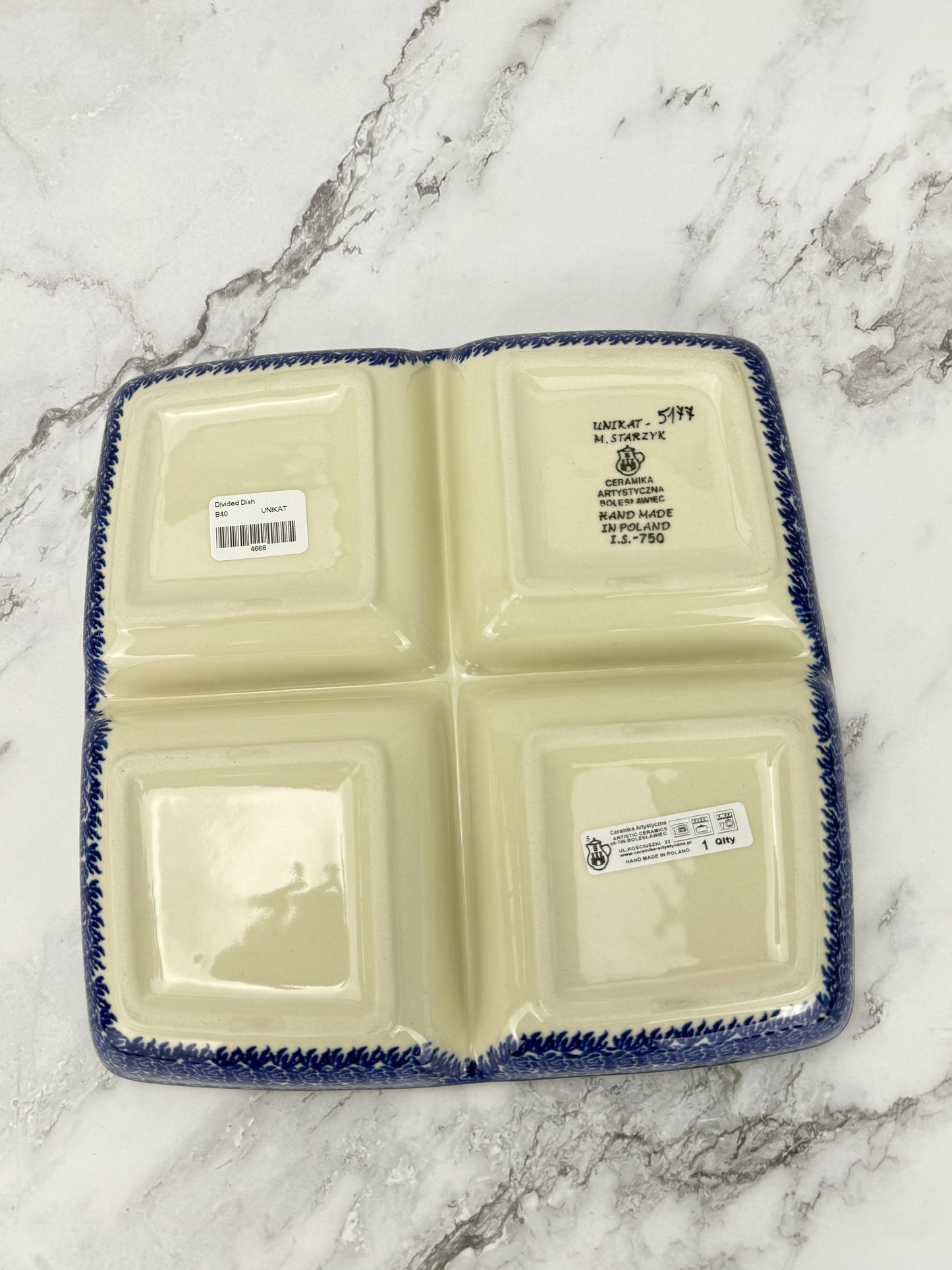 Unikat Divided Plate - Shape B40 - Pattern U5177