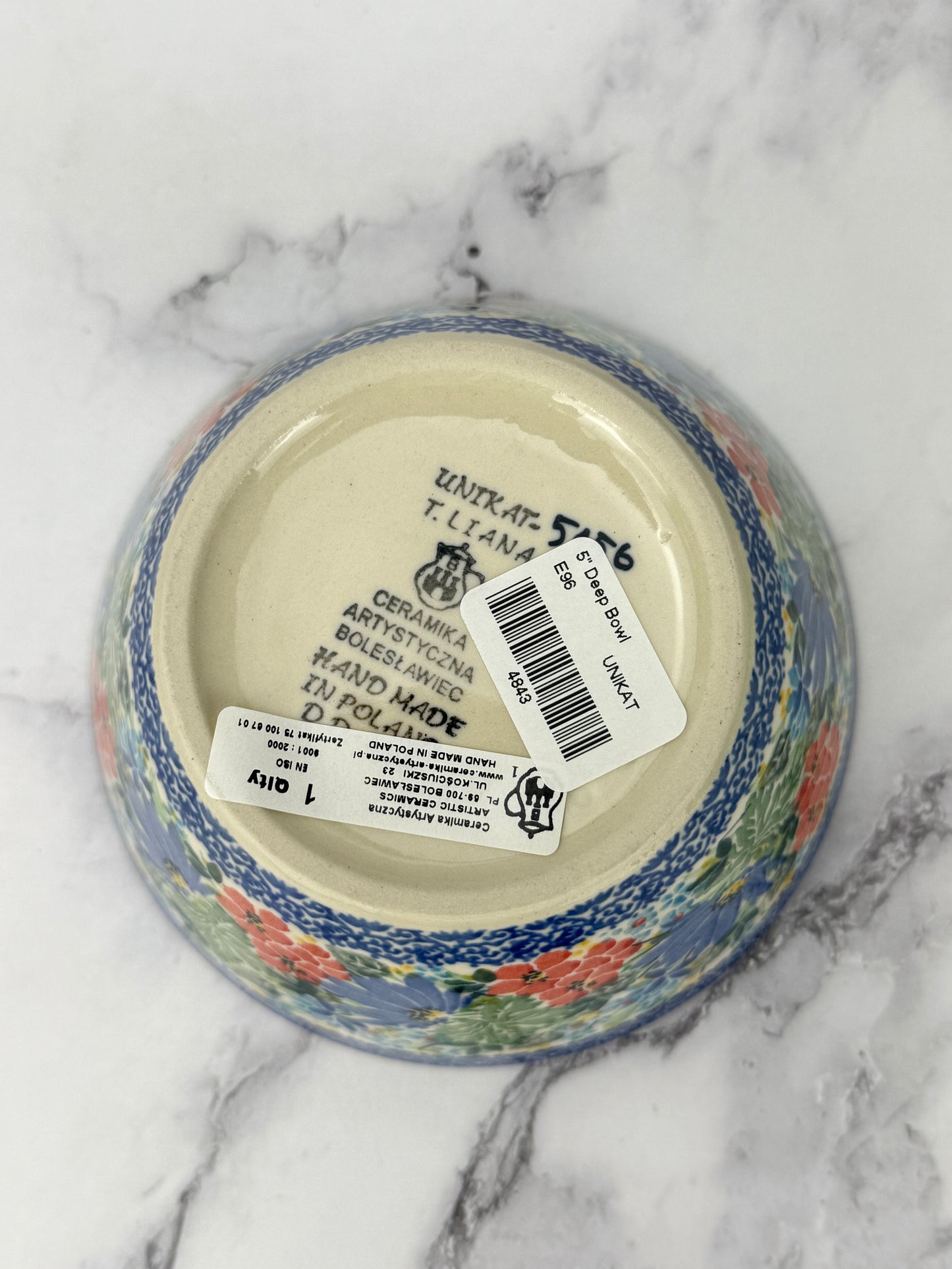 Straight Sided Unikat Bowl - Shape E96 - Pattern U5156