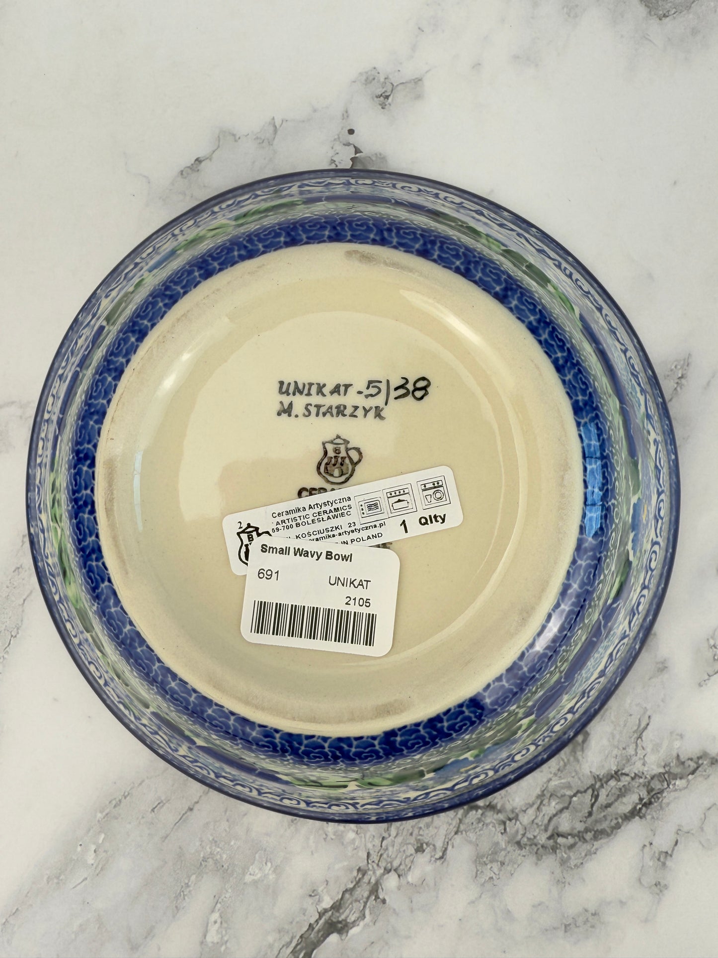 Small Wavy Unikat Bowl - Shape 691 - Pattern U5138