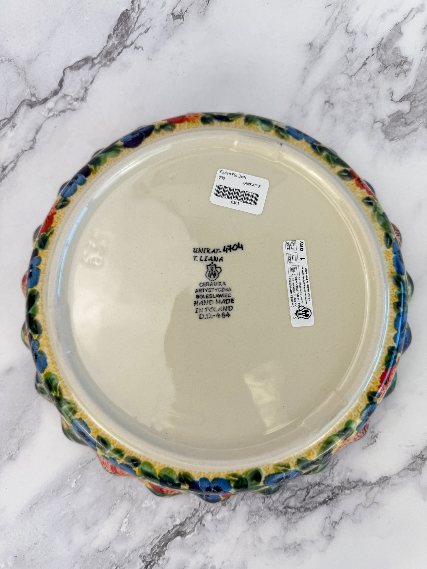 Ruffled Unikat Pie Plate / Round Baker - Shape 636 - Pattern U4704