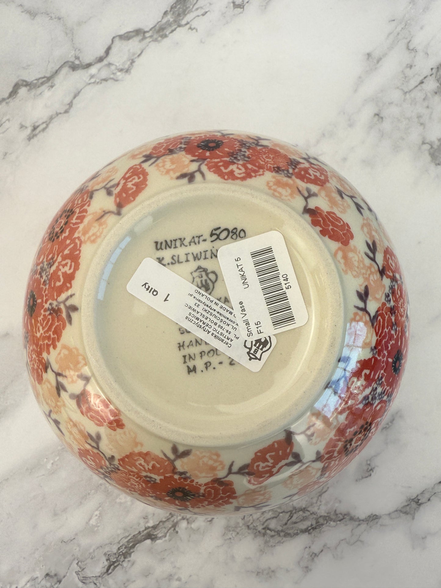 SALE Round Unikat Vase - Shape F15 - Pattern U5080