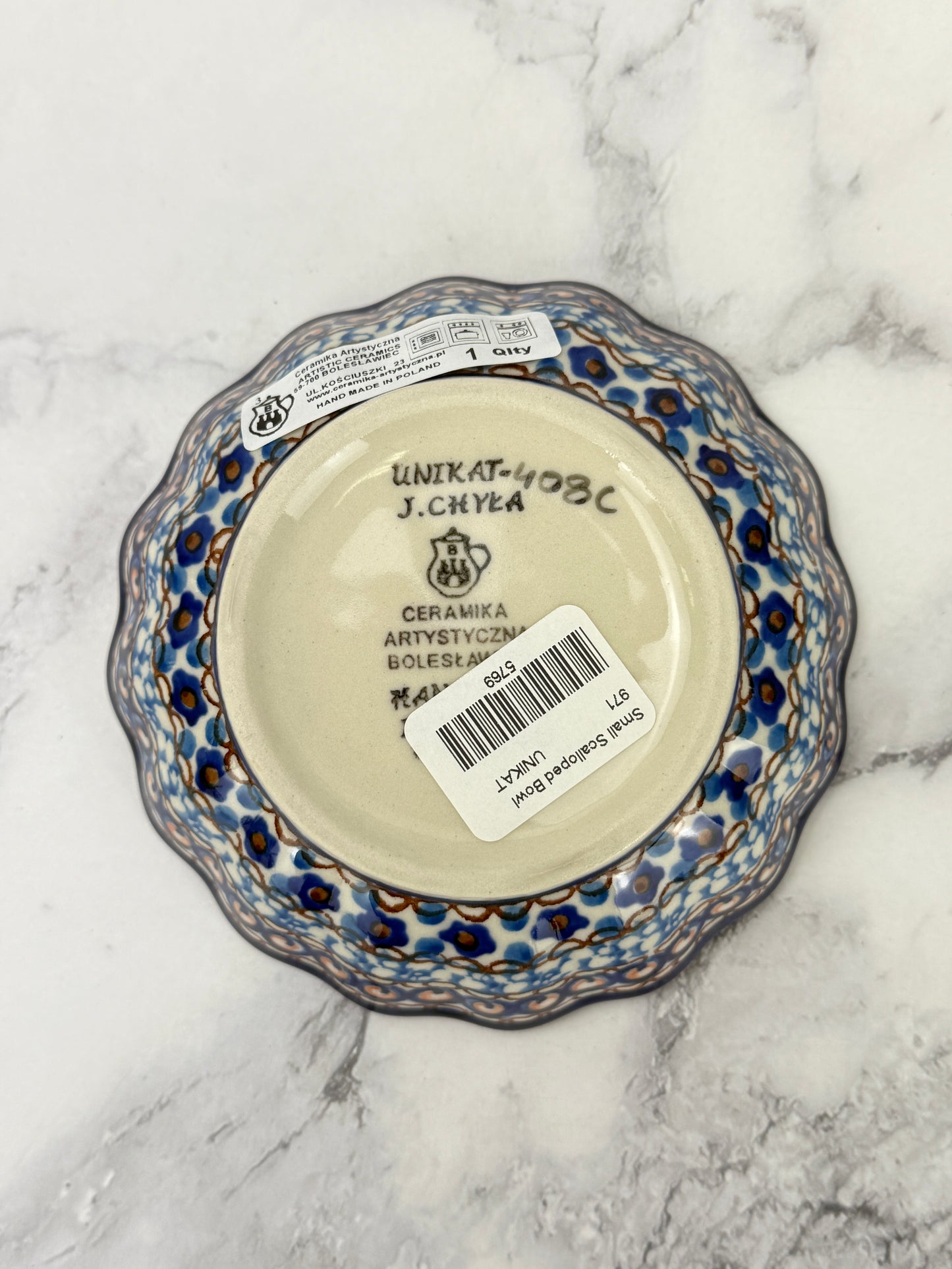 Unikat Small Scalloped Bowl - Shape 971 - Pattern U408C